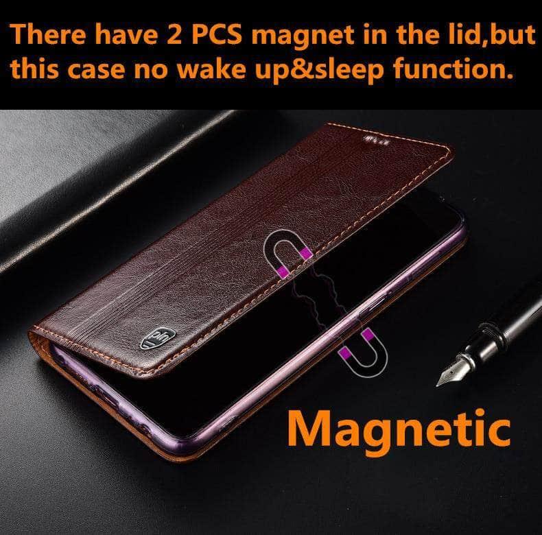 Premium Genuine Leather Flip Case for Samsung Galaxy S21 with Card Slot - Slim Protective Wallet Cover for Everyday Use & Business Travel