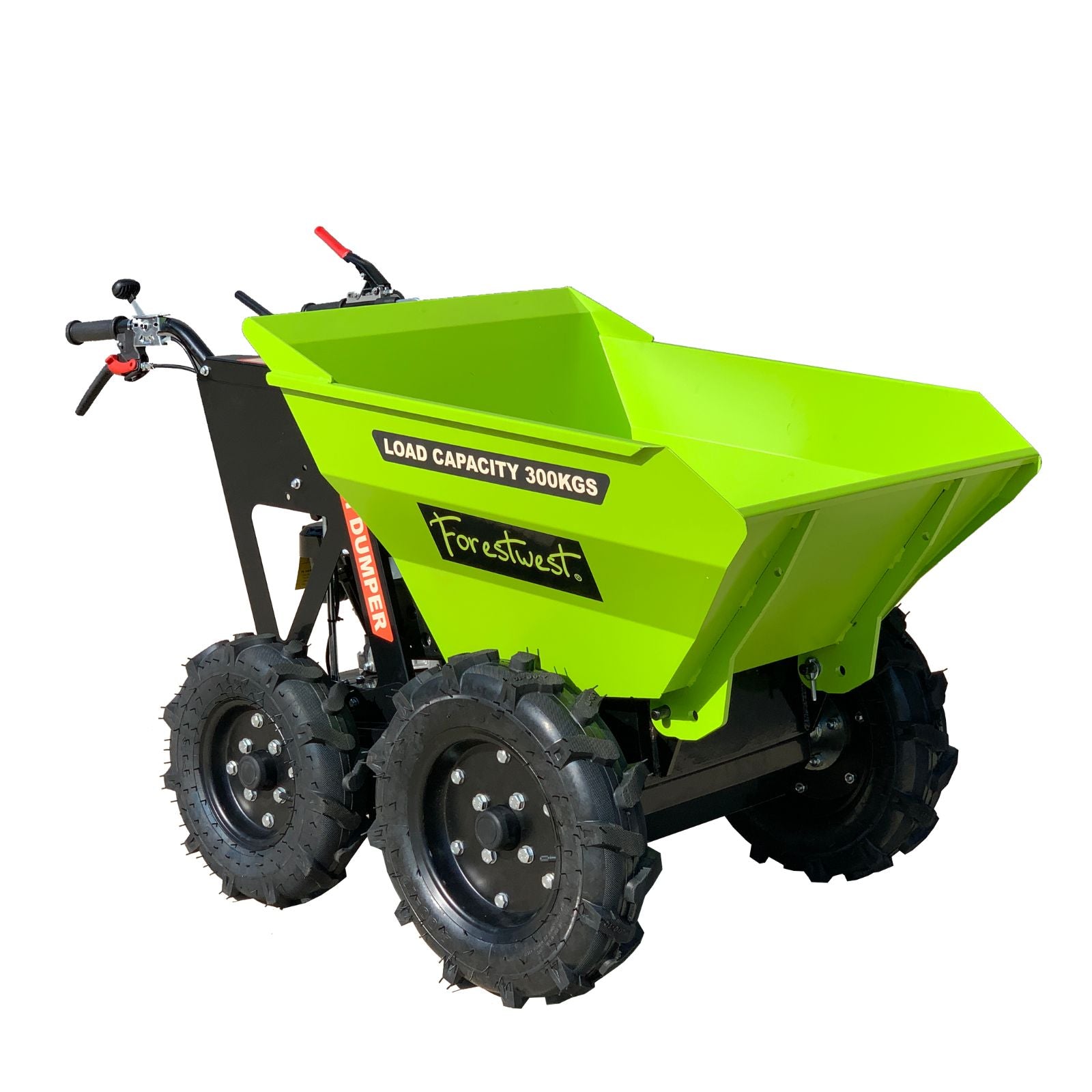 Forestwest 300KG Electric Wheelbarrow with 200CC Gas Engine - Heavy Duty Motorized Dumper Cart for Construction, Landscaping & Gardening (Model BM11077B) - Perfect for Moving Soil, Gravel & Building Materials