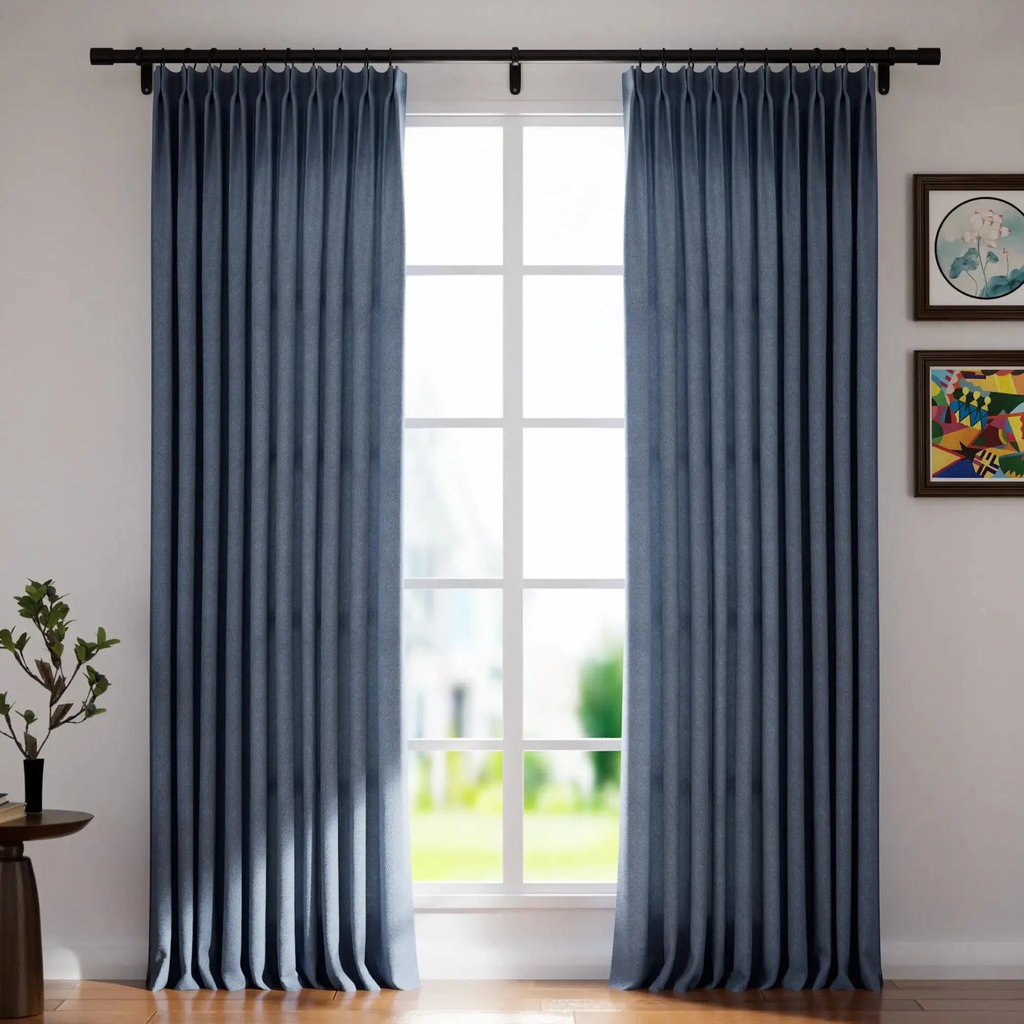 Vinny Twill Pleated Drapery Curtains - Elegant Window Treatments for Living Room, Bedroom & Home Decor