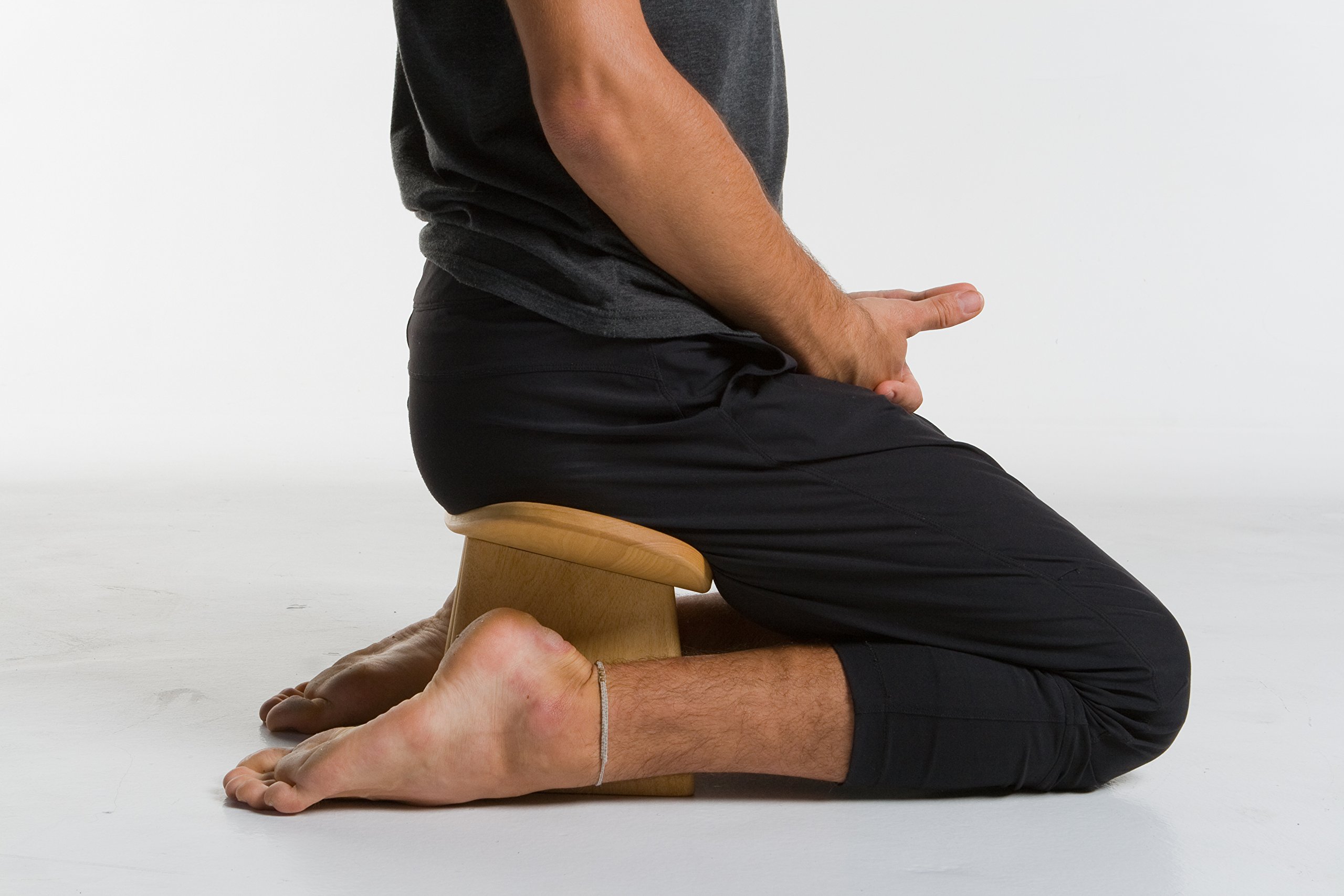 IKUKO Solid Wood Meditation Bench - Handmade Eco-Friendly Kneeling Seat for Yoga & Zen Practice - Ergonomic Seiza Stool for Home, Studio & Temple Use