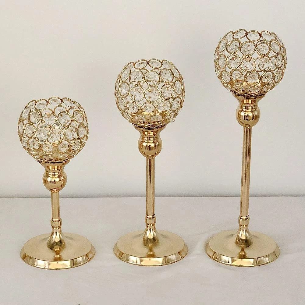 Golden 30cm Crystal Hollow Metal Candle Holder - Elegant Candlestick for Home Decor, Wedding Centerpiece, Party & Festival Decoration - Perfect for Dining Table, Mantel & Romantic Ambiance