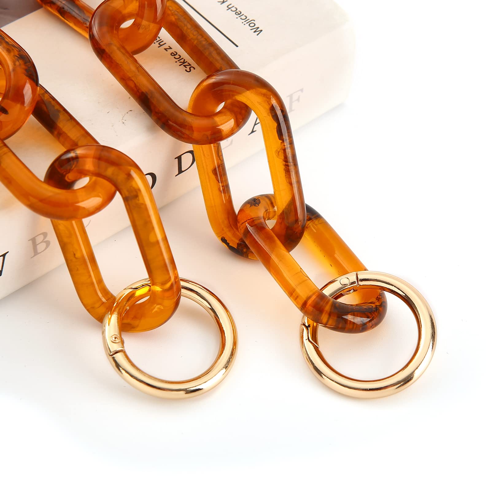 Chunky Resin Purse Handle Replacement - Stylish Short Bag Chain Strap for Handbag Decoration & Accessories (Brown) | Perfect for DIY Purse Upgrades, Fashionable Bag Charms & Replacement Straps