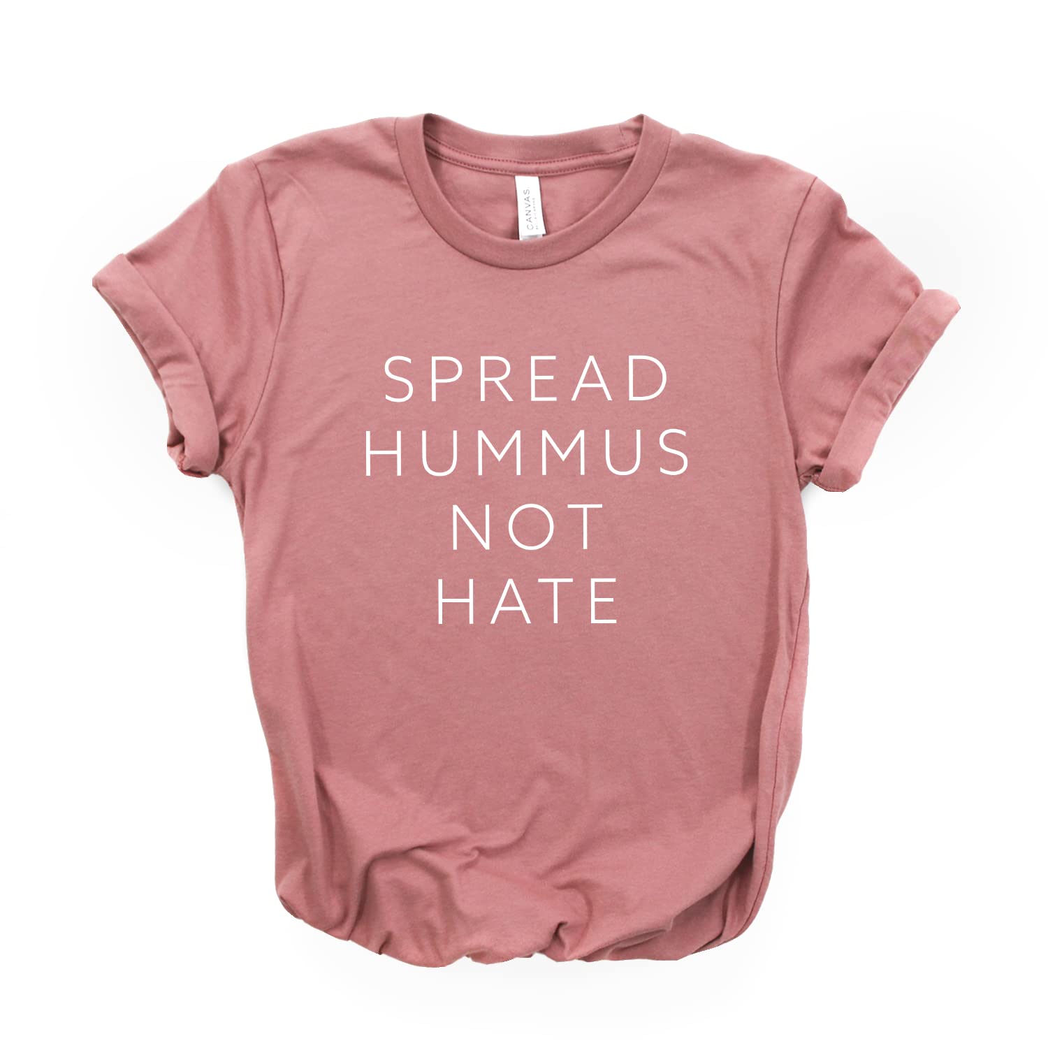 Spread Hummus Not Hate Vegan T-Shirt - Soft Unisex Cotton Tee for Vegetarians - Funny Plant-Based Hummus Lover Gift for Casual Wear & Vegan Events