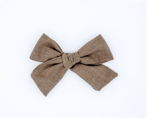Elegant Classic Linen Hair Bow for Women - Toffee Brown Hair Accessory for Weddings, Parties & Everyday Style