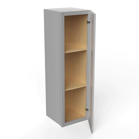 42 Inch Wall Cabinet - 12W x 42H x 12D Grey Shaker Style Kitchen Storage | Perfect for Pantry Organization, Bathroom Storage & Home Decor