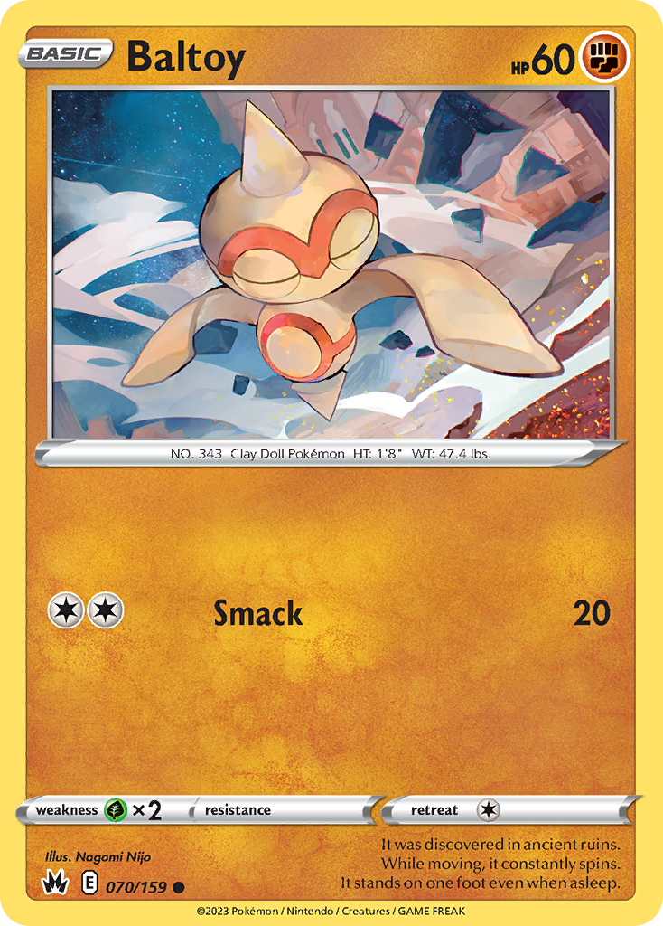 Baltoy Pokemon Card 070/159 - Rare Collectible for Trading, Battles & Display