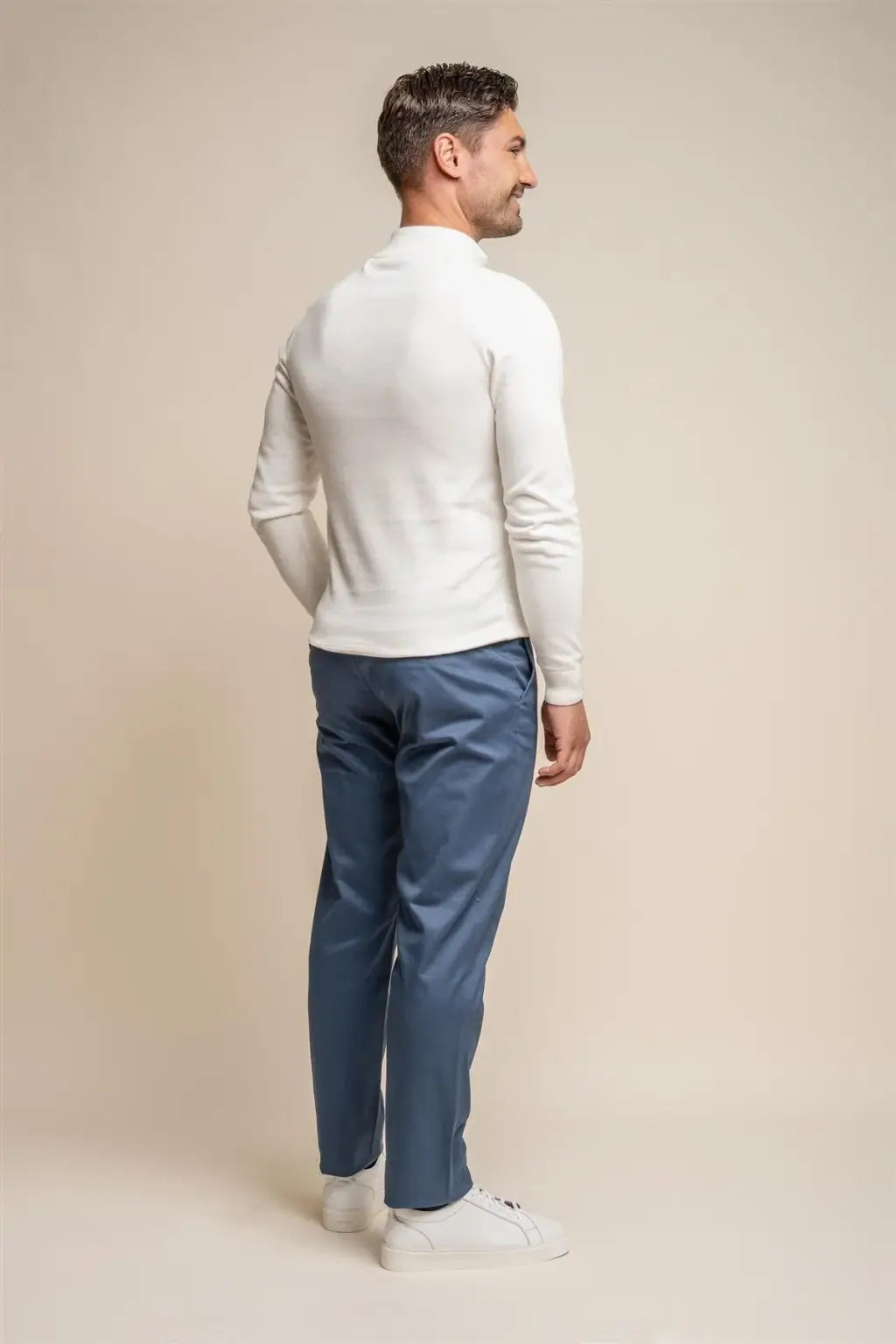 Cavani Men's Dakota Cobolt Chino Pants - Classic Slim Fit Stretch Comfort Casual Dress Pants for Office, Business, and Everyday Wear