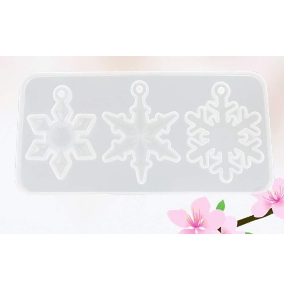 SODEE® Snowflake Shaped DIY Jewelry Pendant Casting Molds - Epoxy Resin Molds for Handmade Necklaces, Earrings & Charms - Perfect for Christmas Decorations & Winter Craft Projects