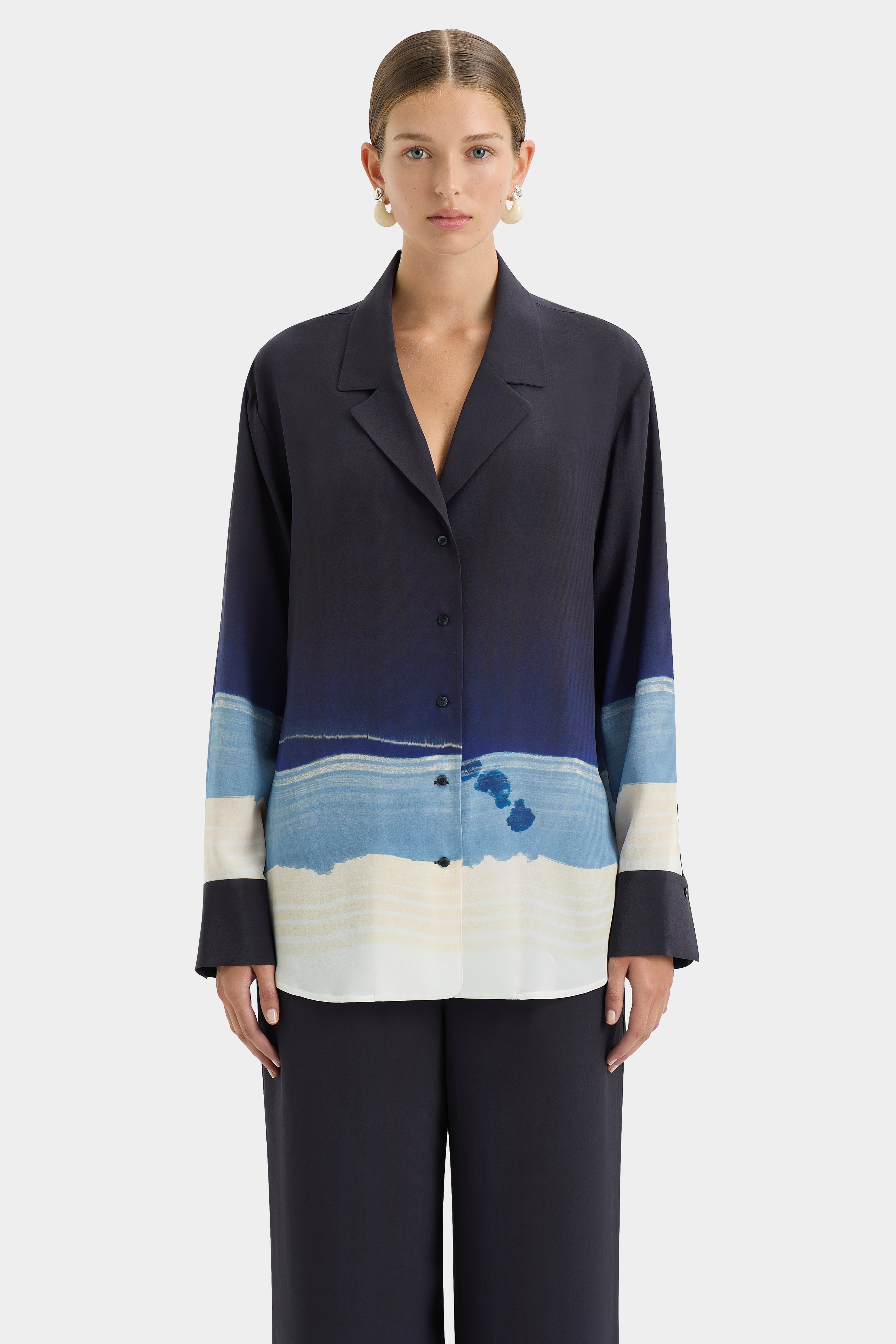 Men's Mariner Shirt with Shoreline Stripe - Classic Nautical Style for Boating, Fishing & Casual Wear