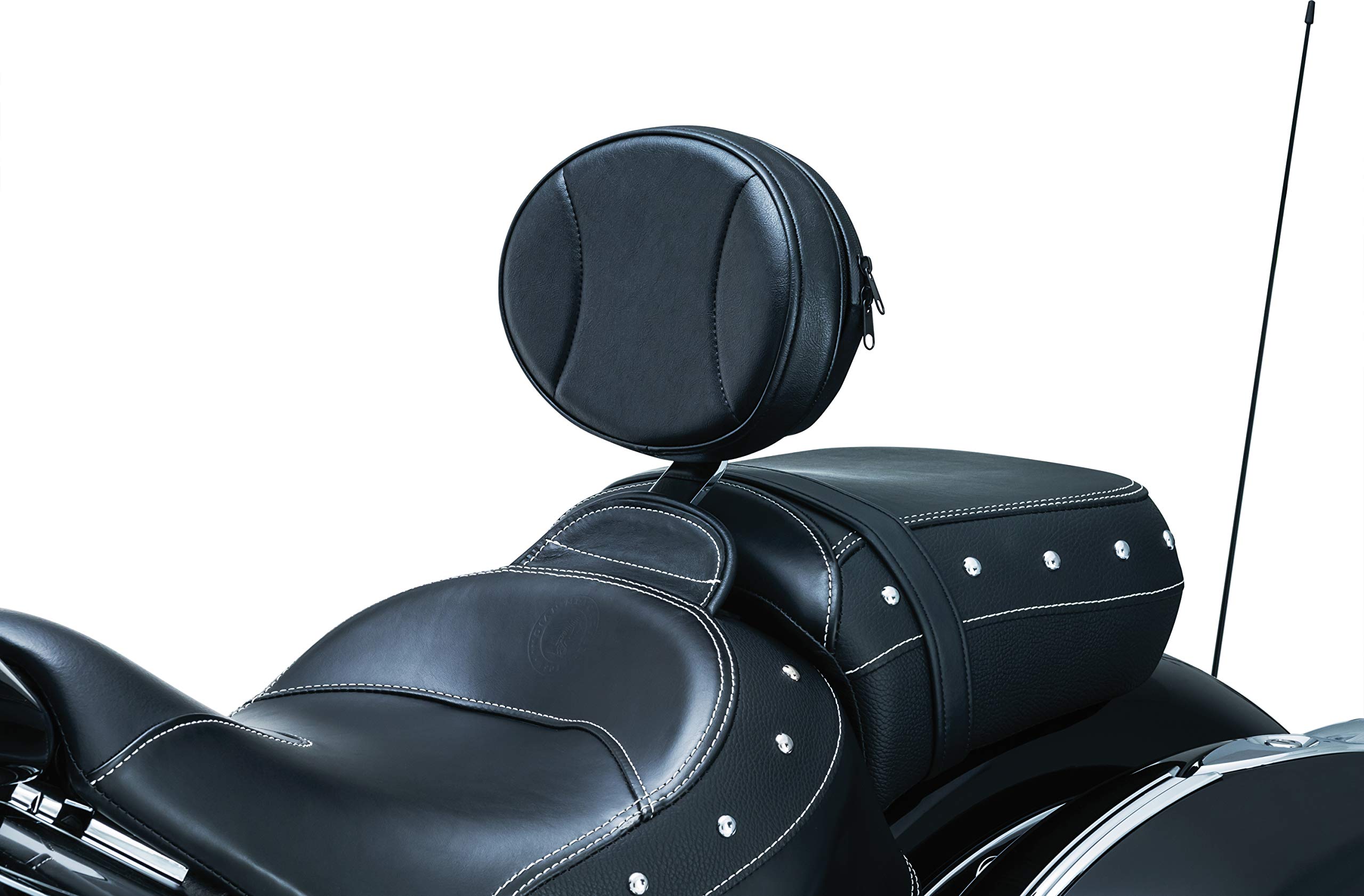 Kuryakyn 1628 Plug-N-Go Driver Backrest with Black Pad - Comfortable Motorcycle Seat Support for Long Rides & Road Trips - Perfect for Harley, Honda, Yamaha & Cruiser Bikes