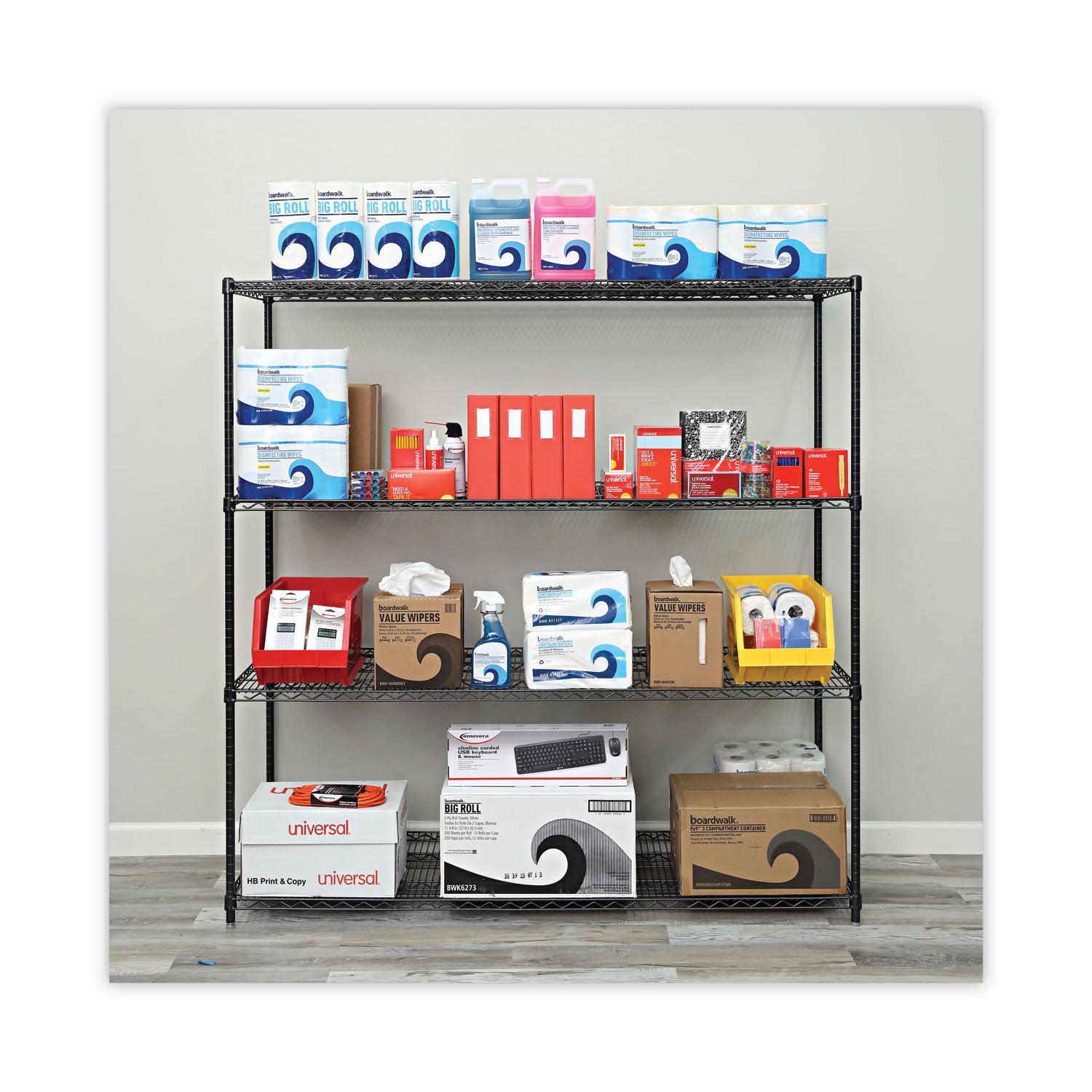 Alera® BA Plus 4-Tier Wire Shelving Kit - 72