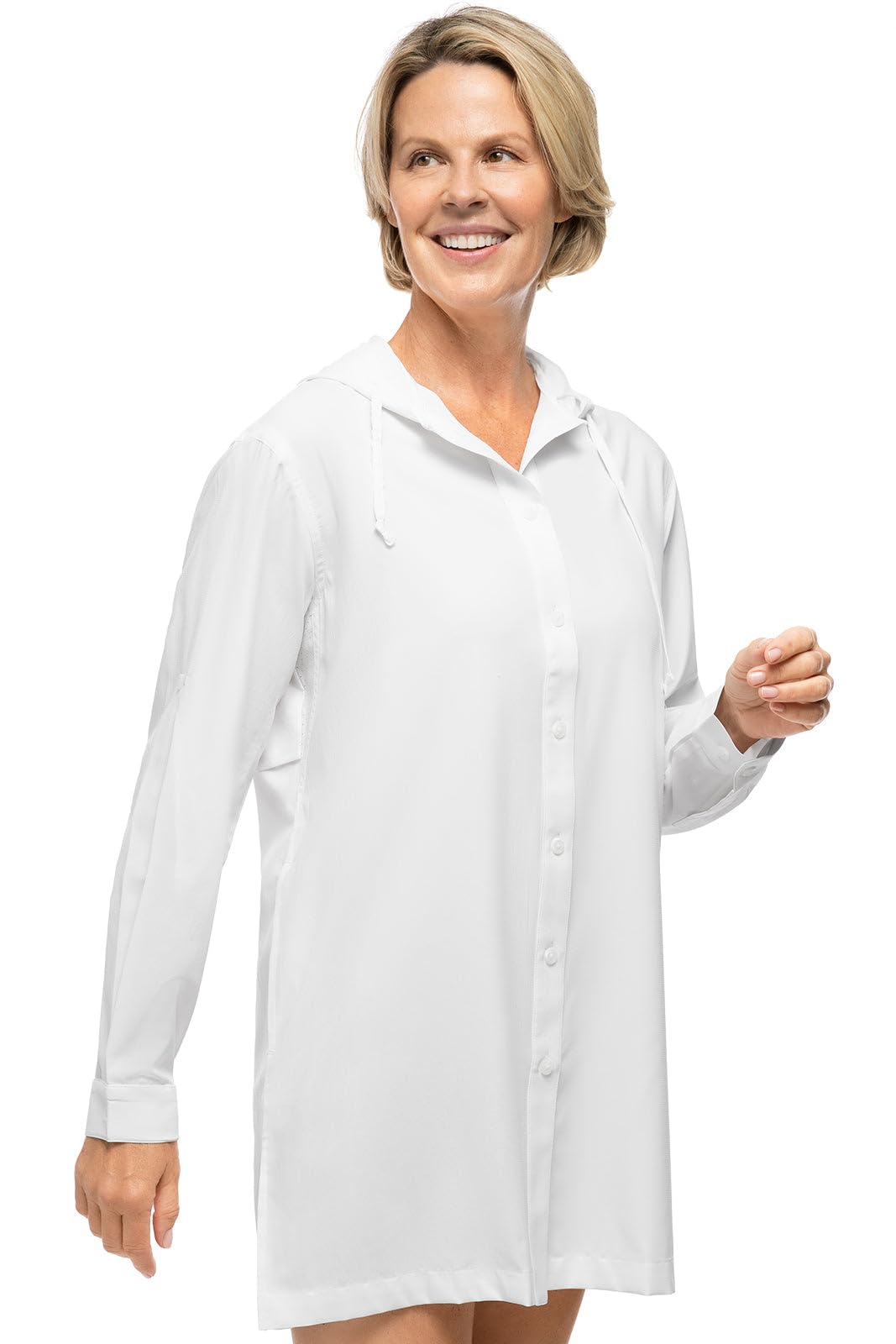 Coolibar UPF 50+ Women's Sun Protective Beach Shirt - Long Sleeve UV Protection Swim Cover Up for Swimming, Surfing & Outdoor Activities