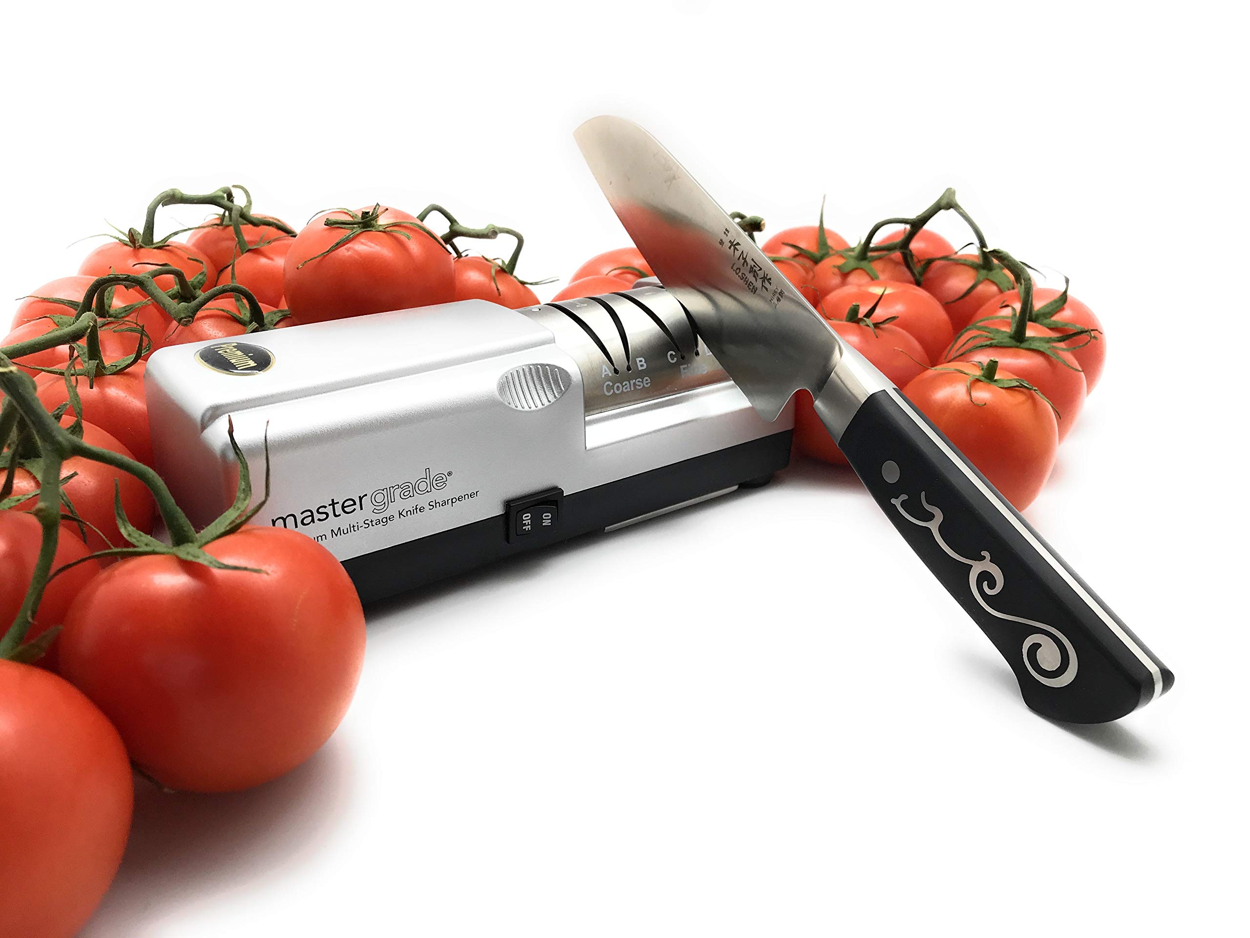 Premium Knife Sharpener Set with Chef Knife - Professional Kitchen Knife Sharpening Tool for Home & Restaurant Use - Perfect for Slicing, Dicing, and Food Prep