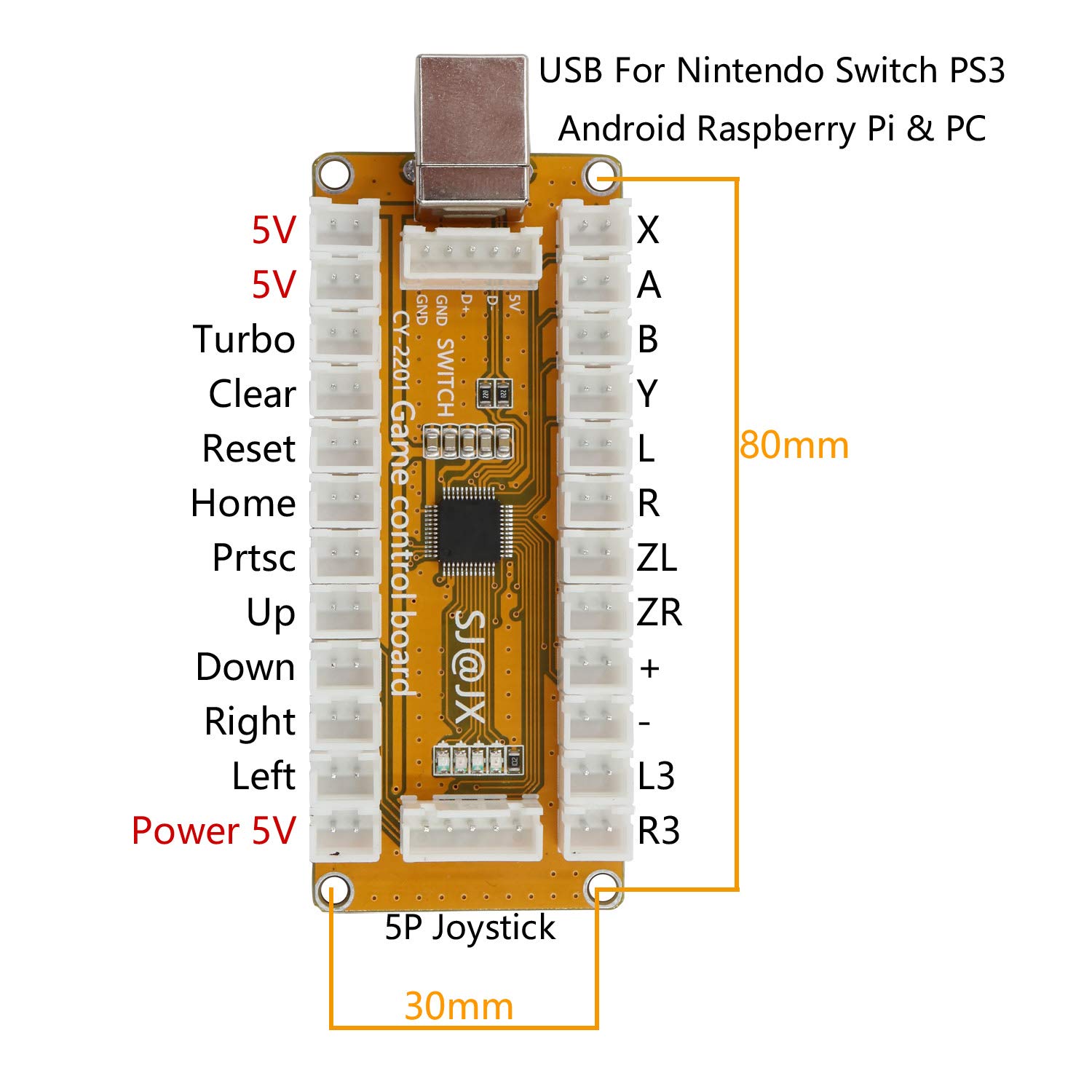 Zero Delay USB Arcade Encoder for Switch, PC, PS3 - Gaming & MAME