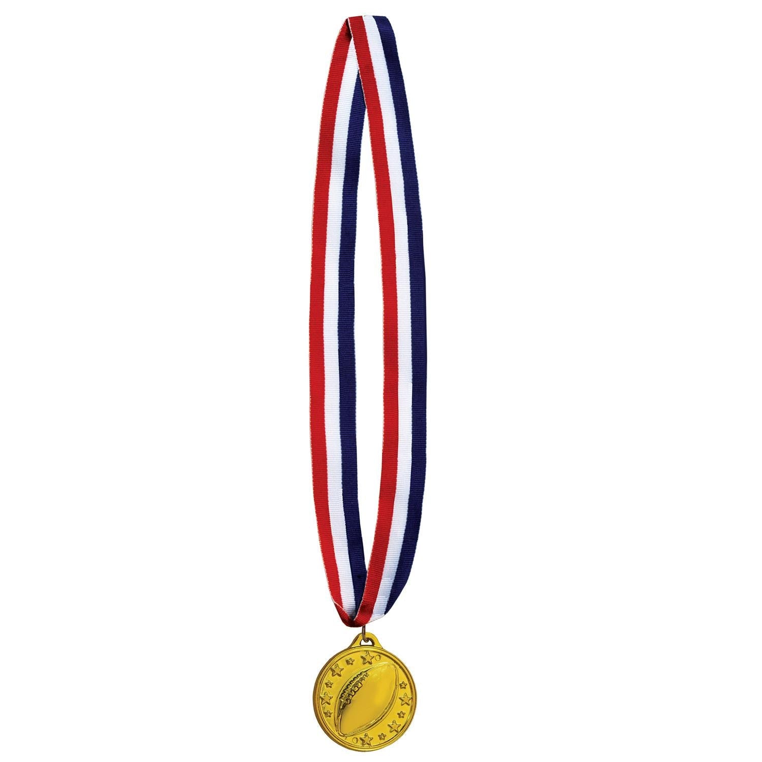 12 Pack Beistle Football Medals with Ribbon - 1st 2nd 3rd Place Awards for Youth Sports Tournaments, Soccer, Basketball & Track Events - Perfect for Trophies, Prizes & Recognition Ceremonies
