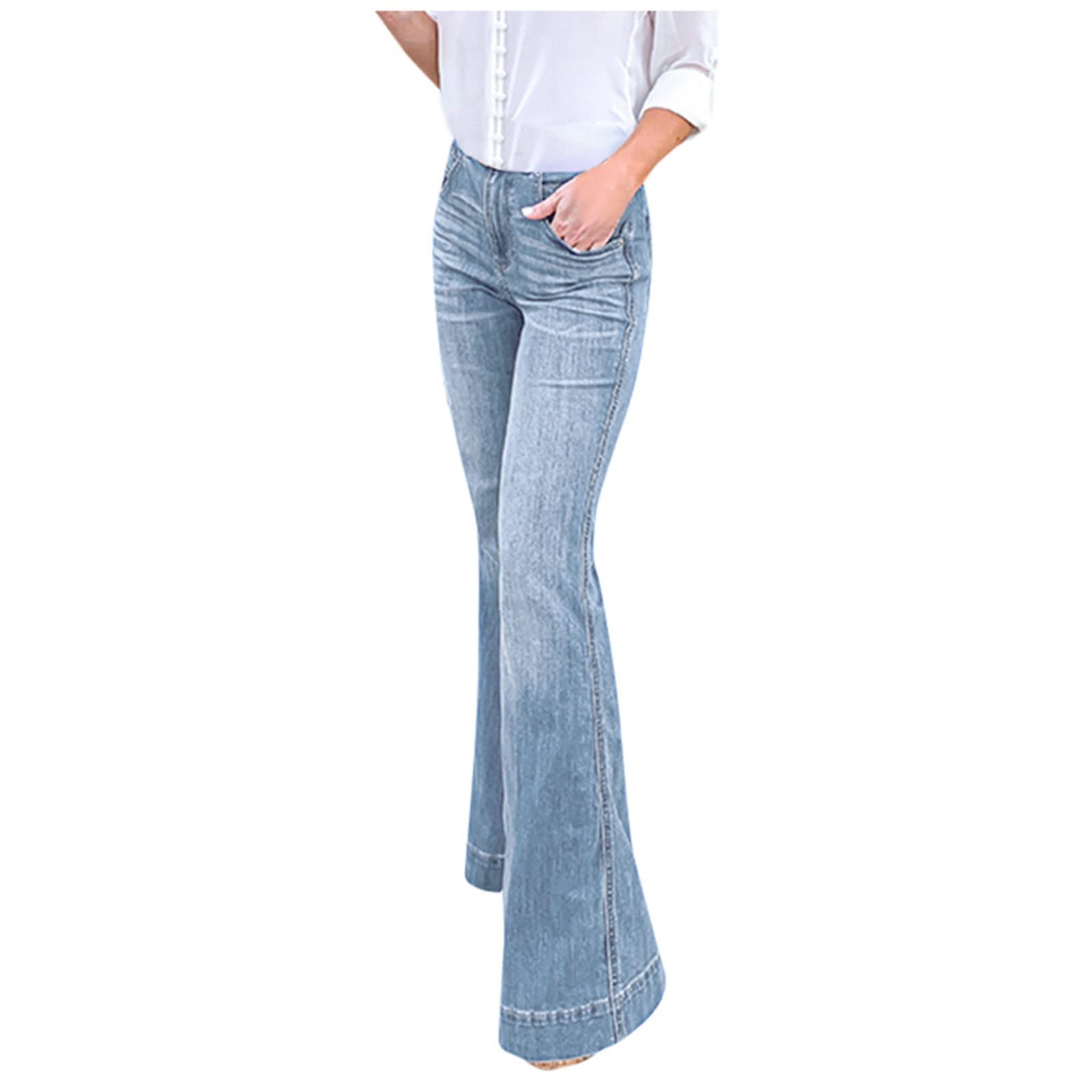 High Waisted Stretch Slim Women's Jeans - Comfortable Denim Pants for Everyday Wear, Office & Casual Outings