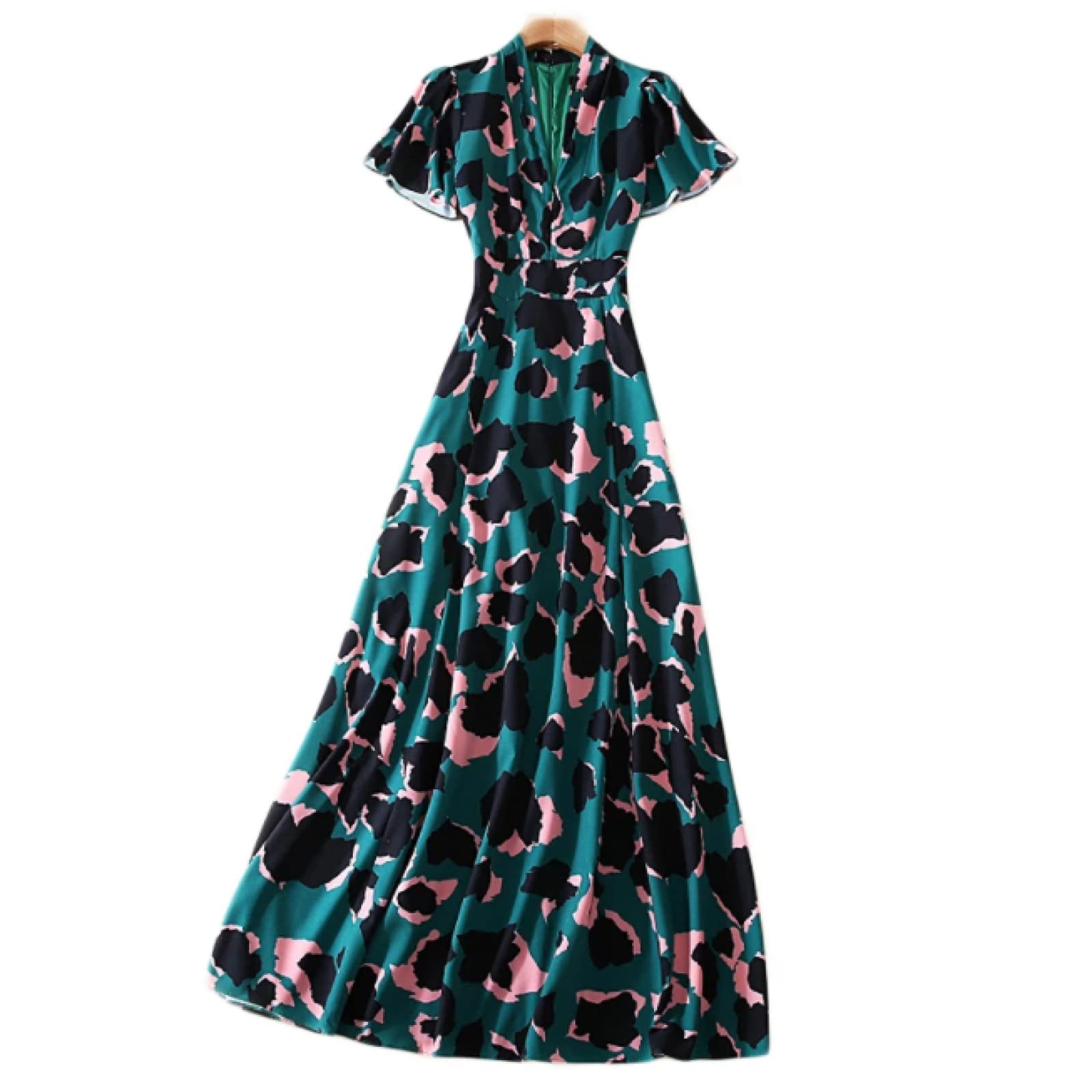 Plus Size Camouflage Print Maxi Dress for Women – Elegant Boho Long Dress for Spring Summer, Beach Party & Casual Outings