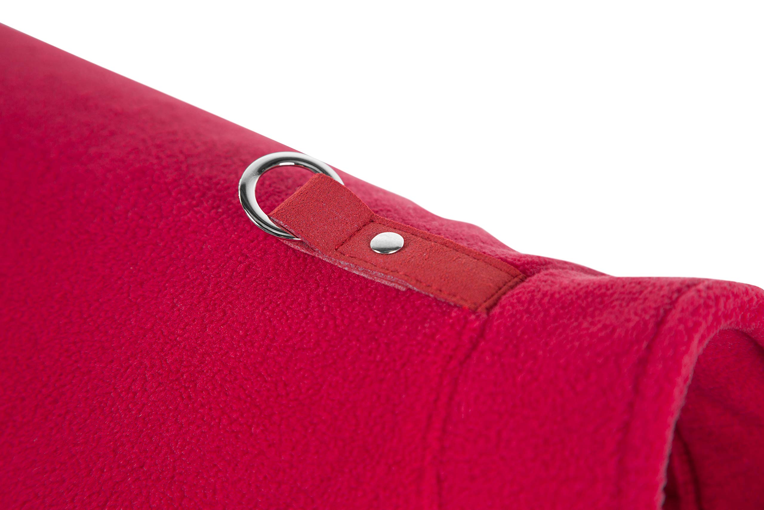 Gooby Fleece Vest Dog Sweater - Red, Medium - Warm Pullover Fleece Jacket for Small Dogs with O-Ring Leash - Winter Dog Coat for Cold Weather - Perfect for Small Breed Dogs (Boy or Girl) - Ideal for Outdoor Walks, Winter Adventures & Indoor Cozy Time