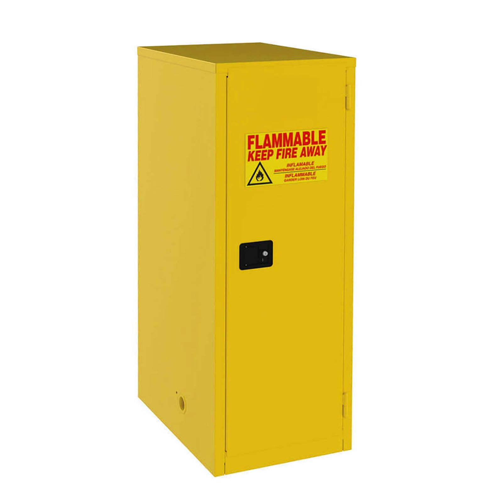 16GA Flammable Safety Storage Cabinet - 18x18x35.4 Inch Yellow Chemical Storage - Double-Walled Cold-Rolled Steel Corrosion Resistant - Perfect for Labs, Workshops & Industrial Facilities