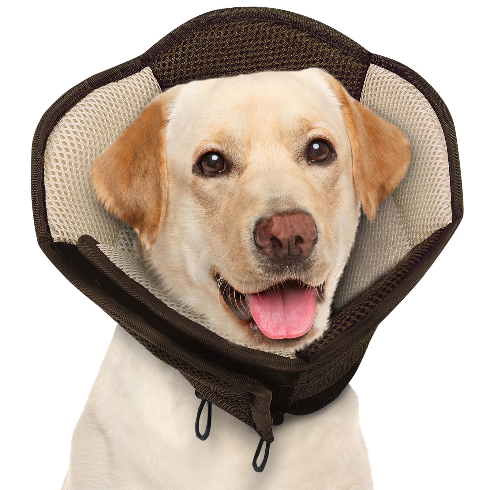 AOFITEE Soft Adjustable Dog Cone Collar - Large Breathable Mesh Elizabethan Collar for Post-Surgery Recovery, Prevents Licking Wounds - Perfect for Dogs After Spay/Neuter Surgery or Injury Care