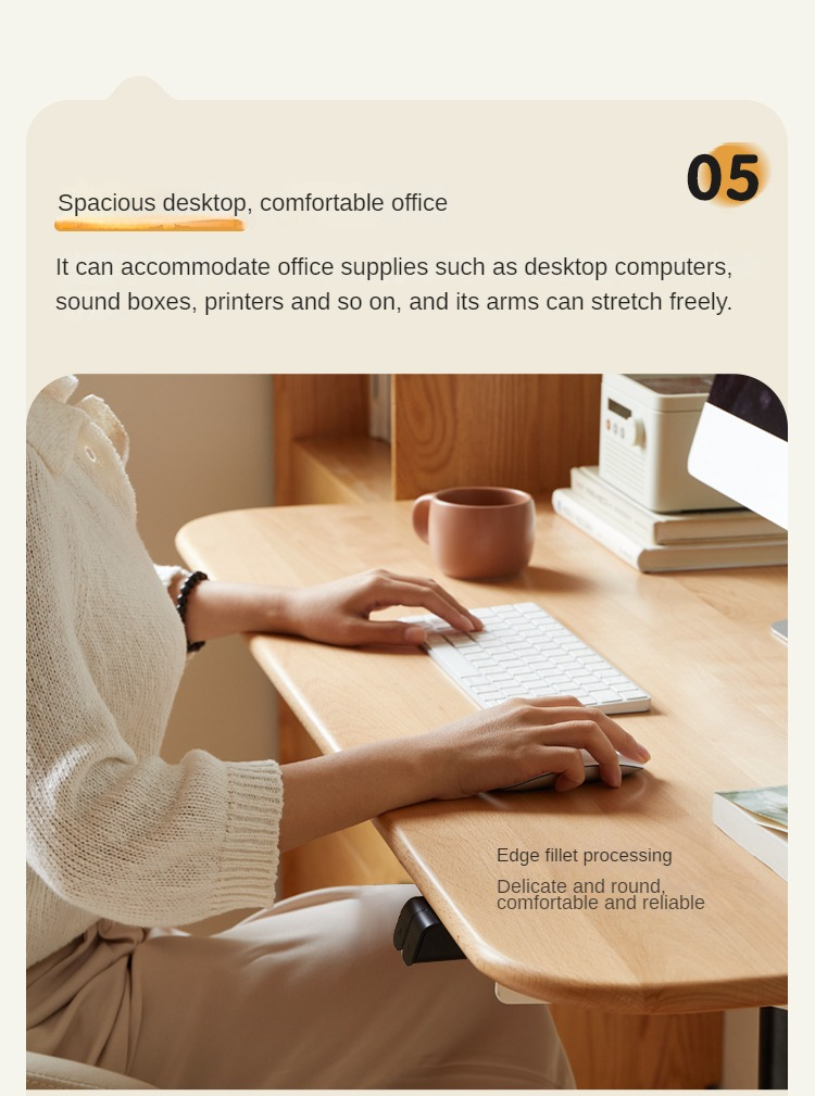 Ergonomic Beech Solid Wood Smart Electric Height Adjustable Standing Desk - Perfect for Home Office, Gaming & Workspace Productivity