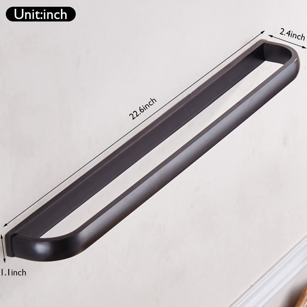 WINCASE 24 Inch Bronze Oil Rubbed Towel Bar & Toilet Paper Holder - Wall Mounted Bathroom Towel Rack with Screw Installation - Perfect for Modern Bathrooms, Powder Rooms & Spa Style Decor