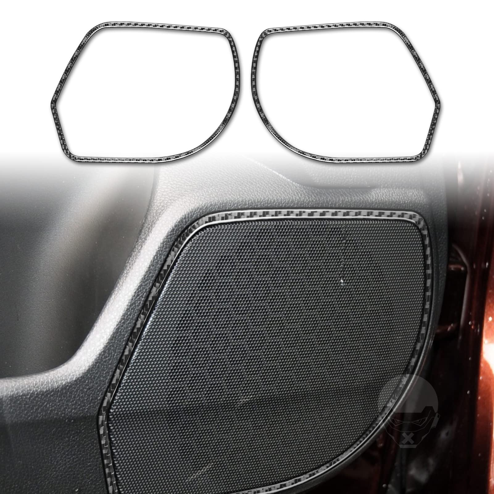 Premium Soft Carbon Fiber Auto Inner Door Side Horn Speaker Decal Cover - Compatible with Honda 9th Gen Accord 2013-2017 - Interior Trim Sticker Accessories - Enhance Car Aesthetics & Protect Door Panel