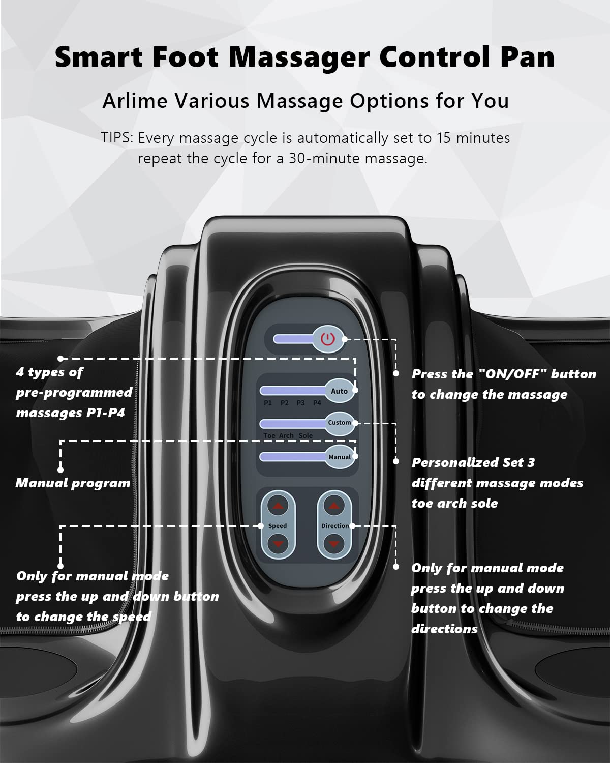 ARLIME Shiatsu Foot Massager with Heat & Remote - Deep Kneading & Rolling for Plantar Fasciitis, Calf Pain Relief, Improves Blood Circulation - Perfect for Home, Office & Post-Workout Recovery