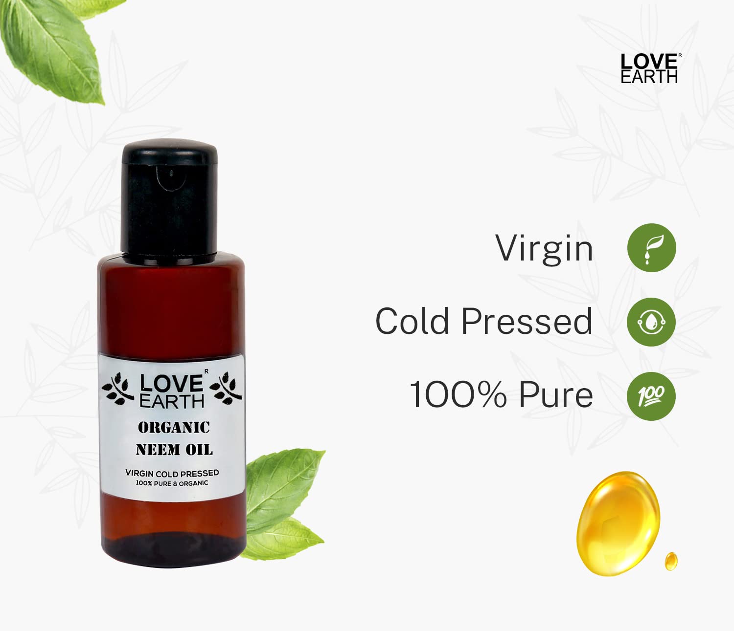 Organic Neem Oil for Skin & Hair - Cold Pressed Virgin Neem Oil for Acne, Pigmentation, Dandruff & Scalp Care | Natural Anti-Inflammatory Treatment for Clear Skin & Healthy Hair | Perfect for Daily Skincare & Haircare Routine