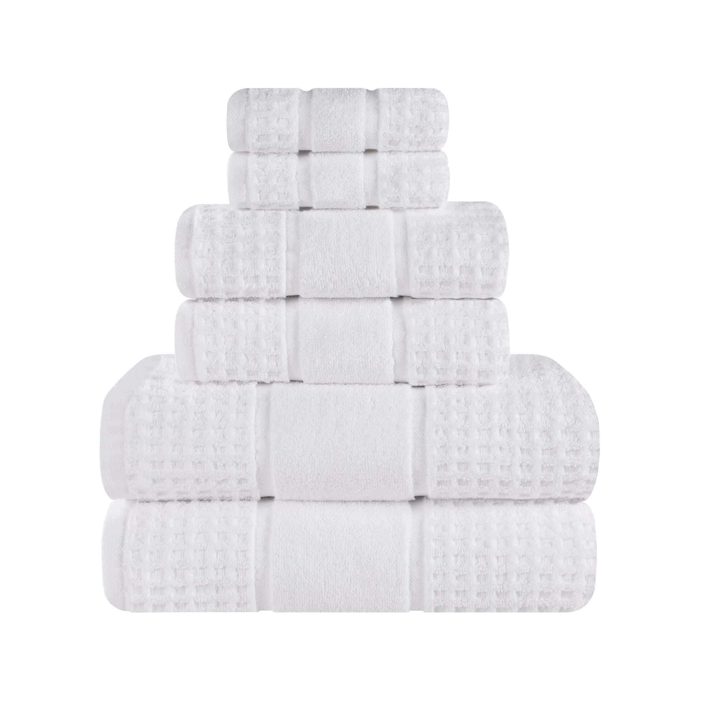 Premium 6-Piece Zero Twist Cotton Waffle Towel Set - Ultra Soft & Absorbent Honeycomb Weave Bath Towels for Spa, Gym & Luxury Home Use