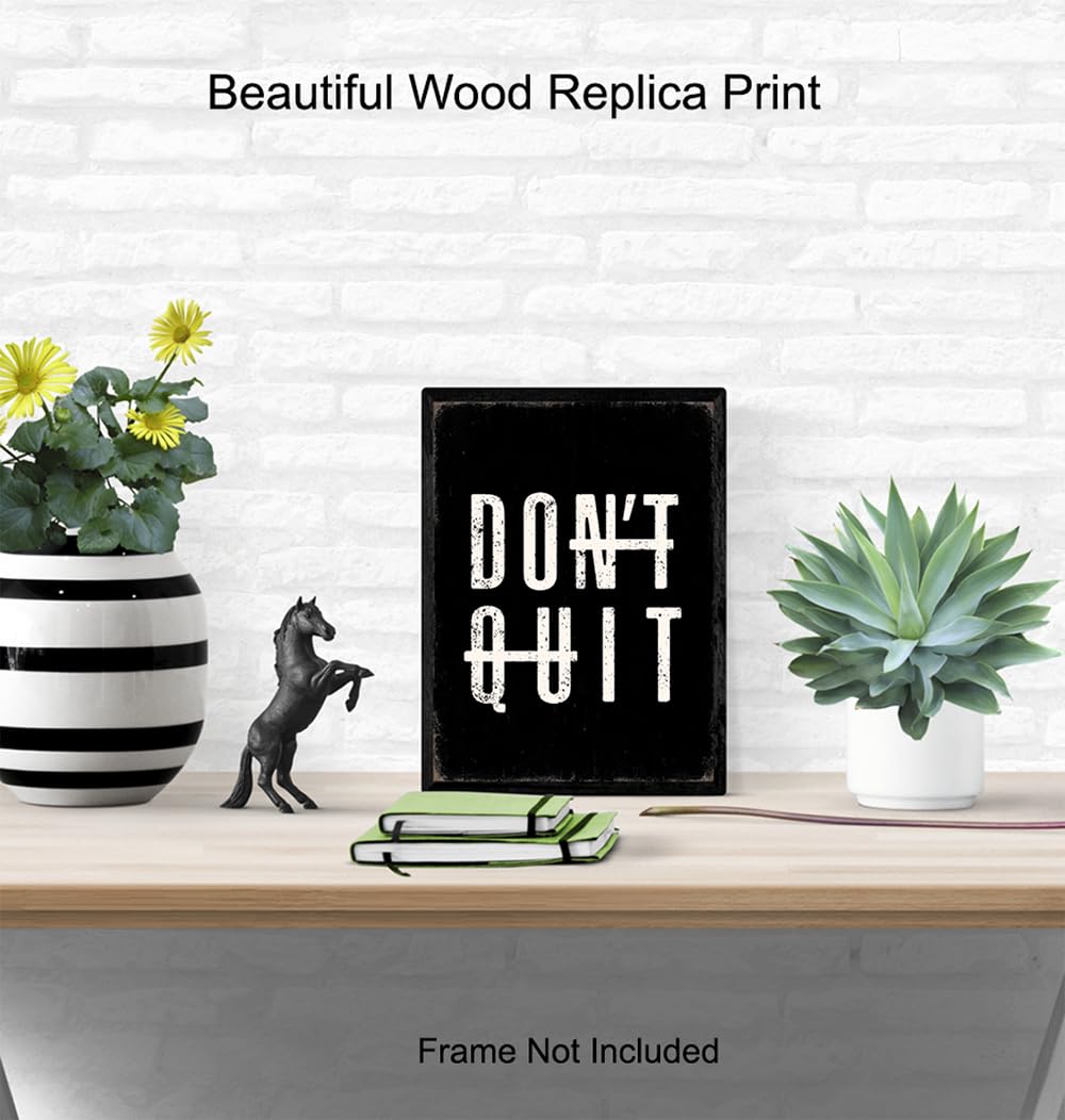 Motivational Wall Art for Office & Gym - Rustic Decor for Men
