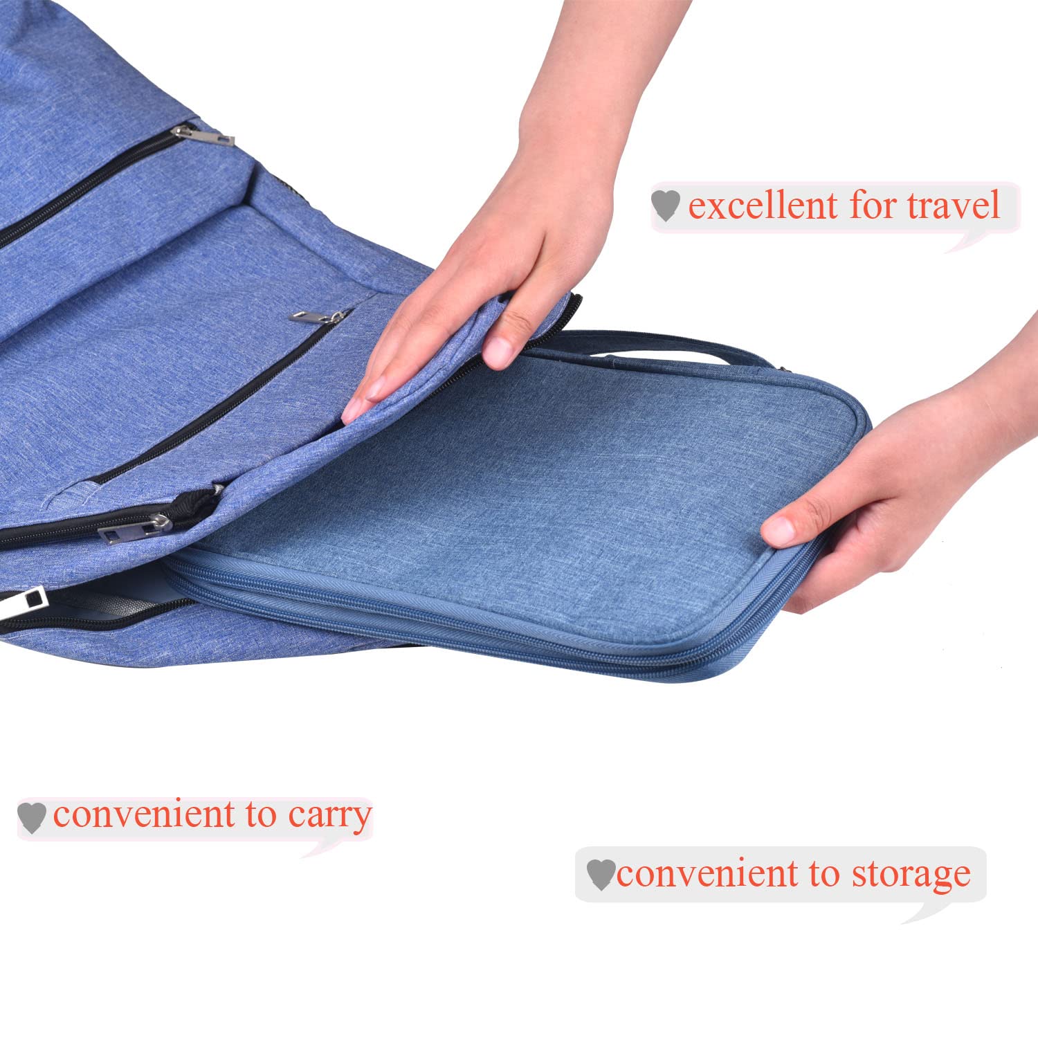 Watch Band Storage Case Organizer for 35 Straps & Accessories - Travel & Home Use (Blue)