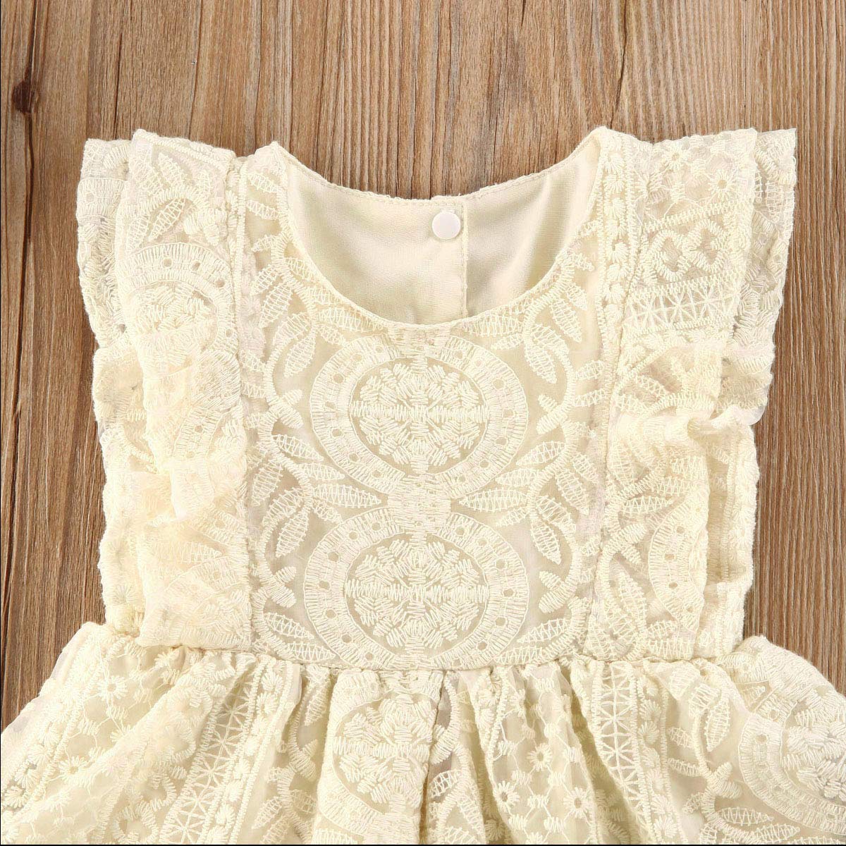 Kayotuas Baby Girl Lace Romper - Boho Style Newborn Photography Outfits with Ruffle Sleeves & Tutu Dress - Infant Jumpsuit for Special Occasions, Photo Shoots & Birthday Parties