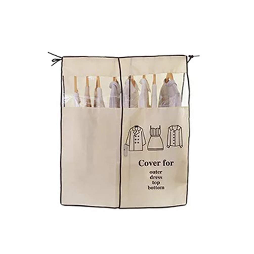 Hemoton Waterproof Hanging Garment Bag - Clothes Cover Protector for Closet Storage, Travel & Outdoor Use - Suitcase Organizer for Home, Sweater Storage & Floor Rack Cover (Beige)