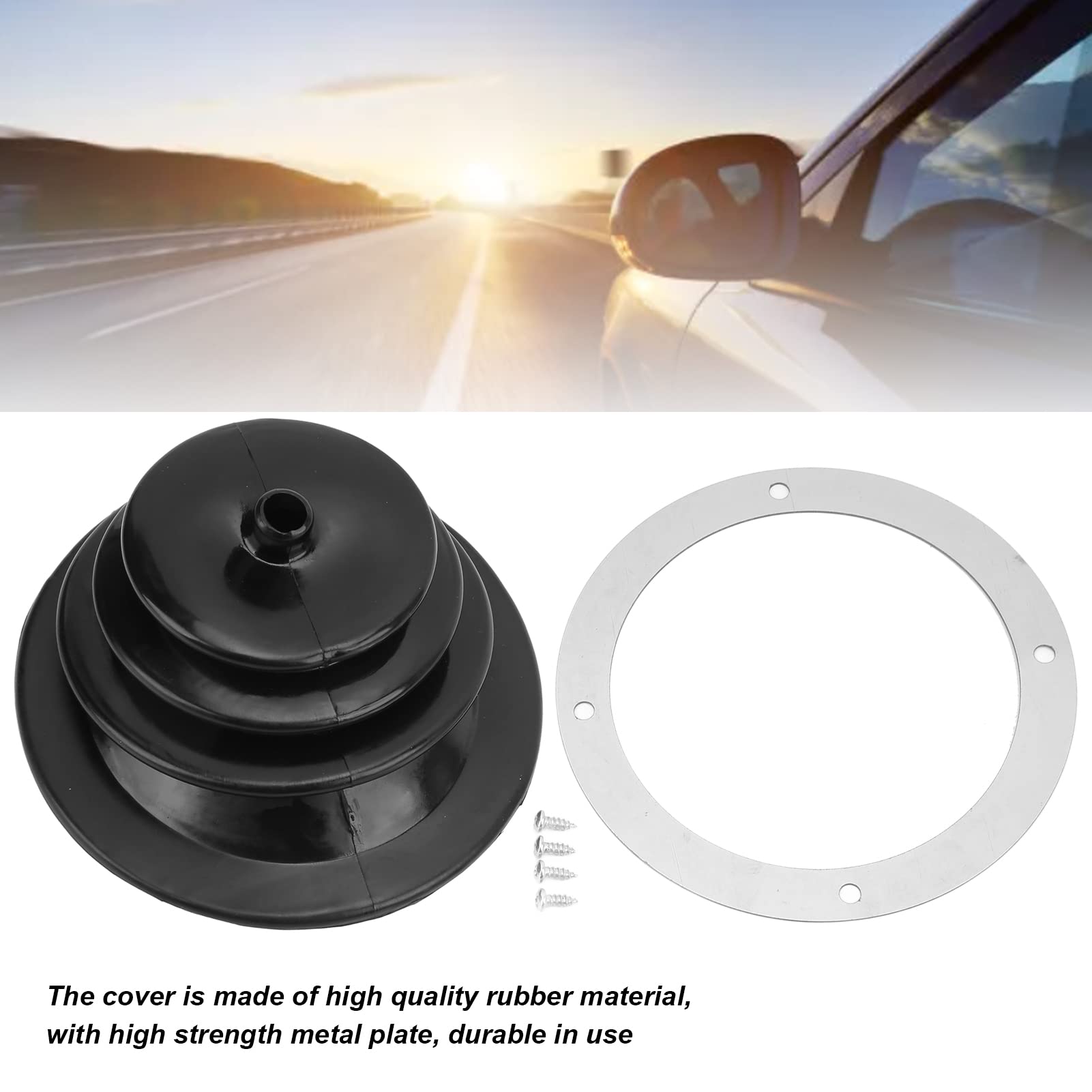 Astibym Black Round 5.250in High Accuracy Shifter Boot Plate - Premium Dust Cover for Car Gear Shift Head | Perfect for Manual Transmission Upgrades & Shift Accessories | Ideal for Racing, Daily Driving & Car Enthusiasts