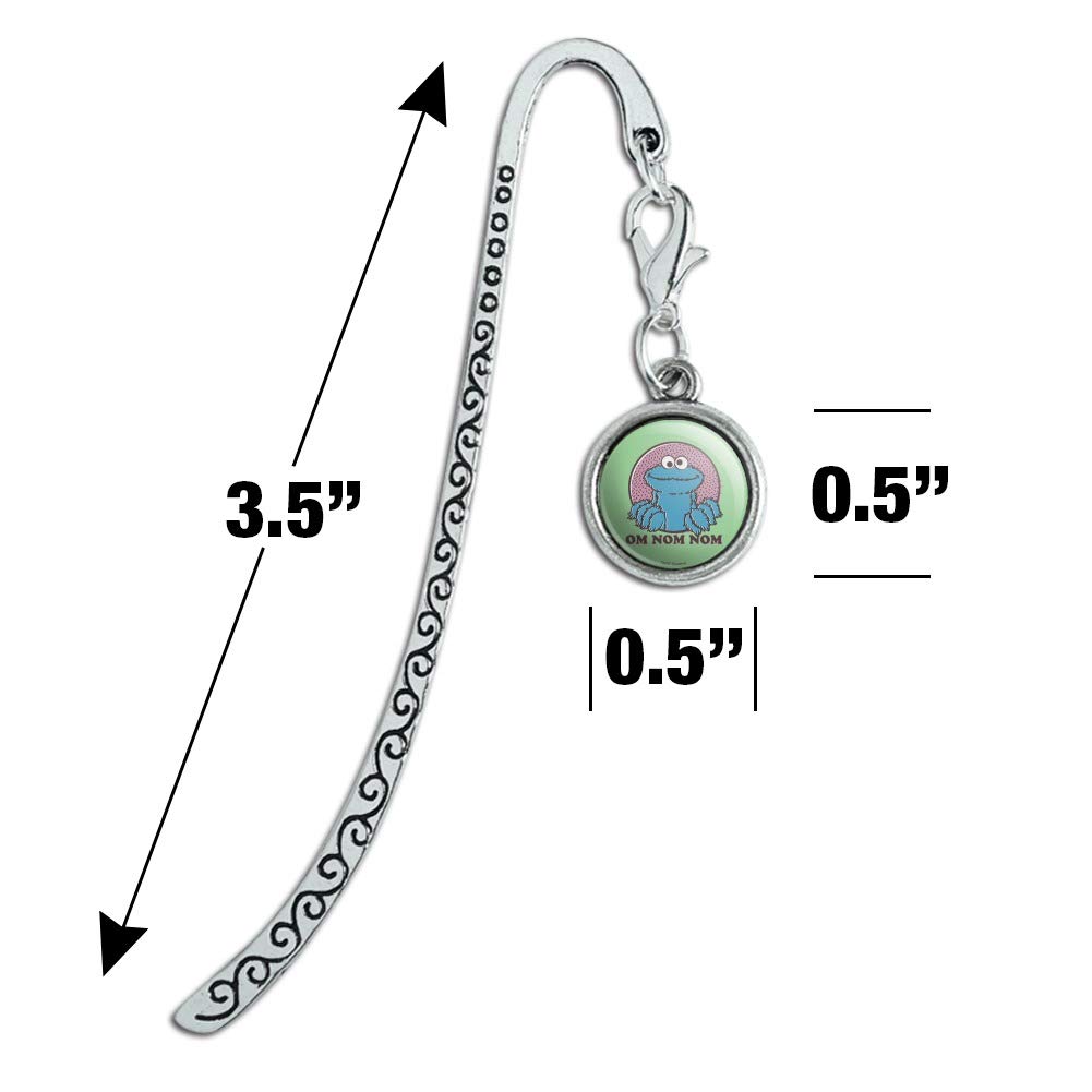 Sesame Street Cookie Monster Om Nom Nom Metal Bookmark - Fun Character Book Marker with Charm for Kids & Adults - Perfect for Reading, Gifts & Book Lovers