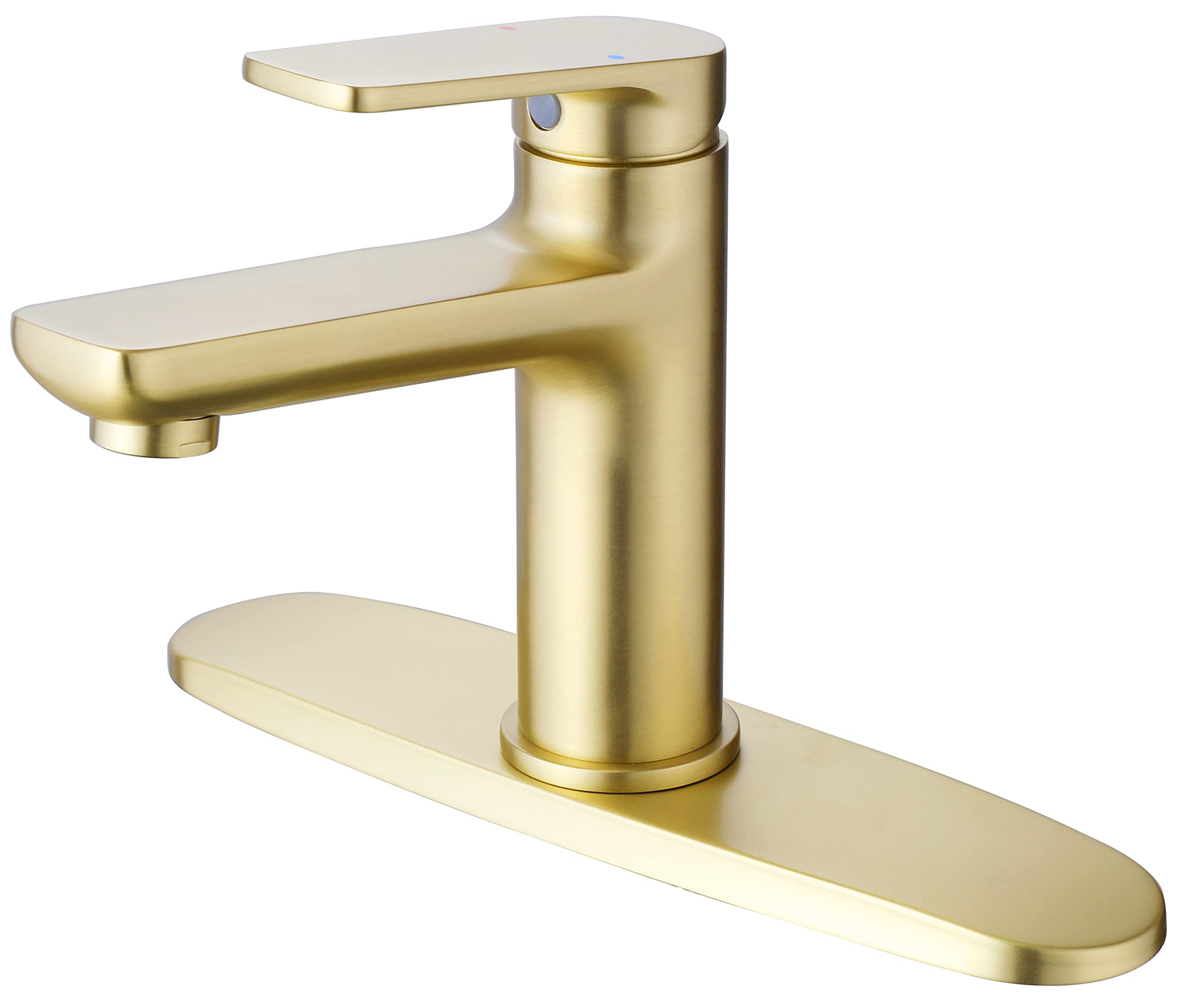 HMEGAO Brushed Gold Single Handle Bathroom Sink Faucet - 1 or 3 Hole Modern Vanity Faucet with 10