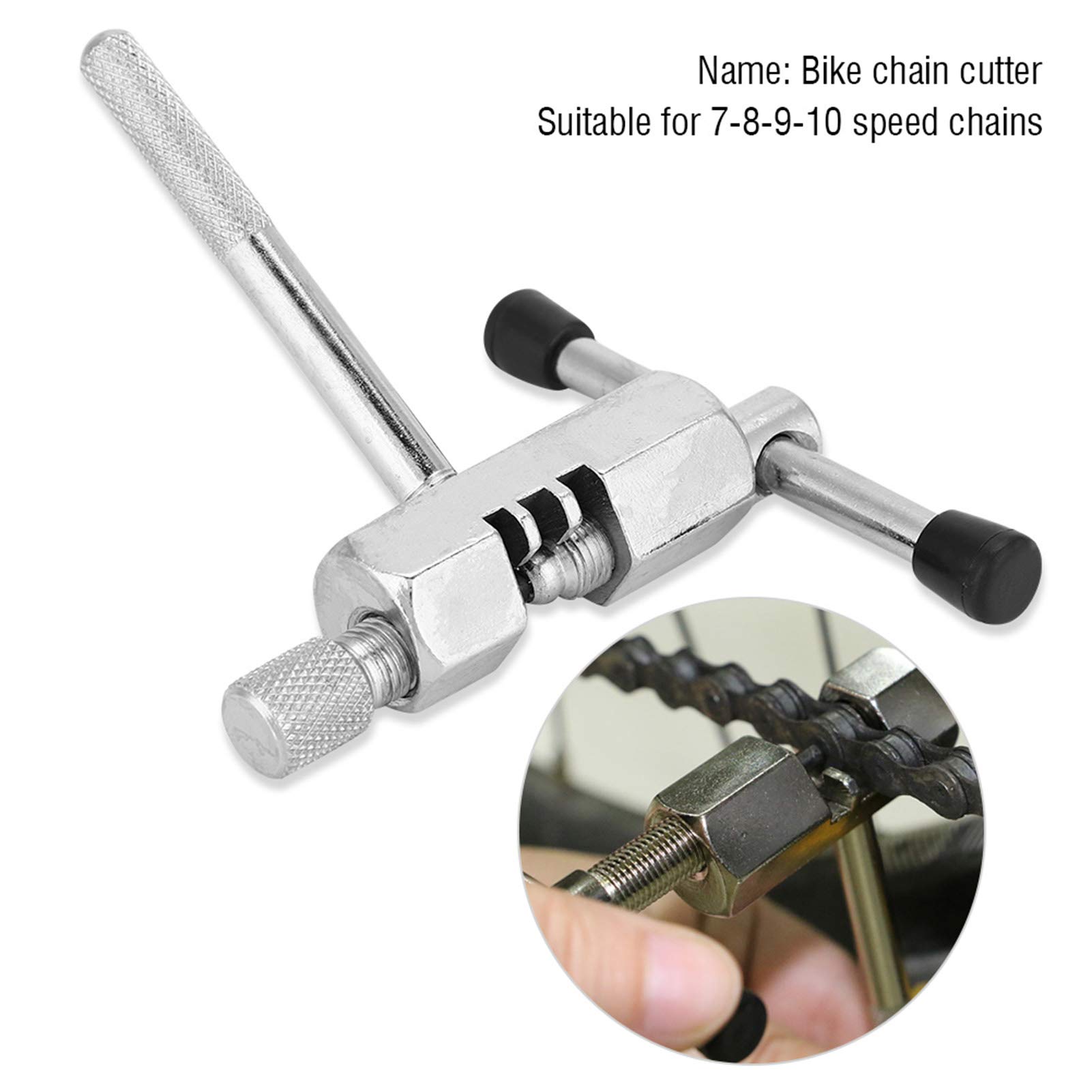 Plplaaoo Bicycle Chain Breaker Tool - High Strength Carbon Steel Bike Chain Cutter & Link Splitter Pin Remover for Road & Mountain Cycling | Durable Silver Bike Chain Repair Tool for Professional & DIY Maintenance