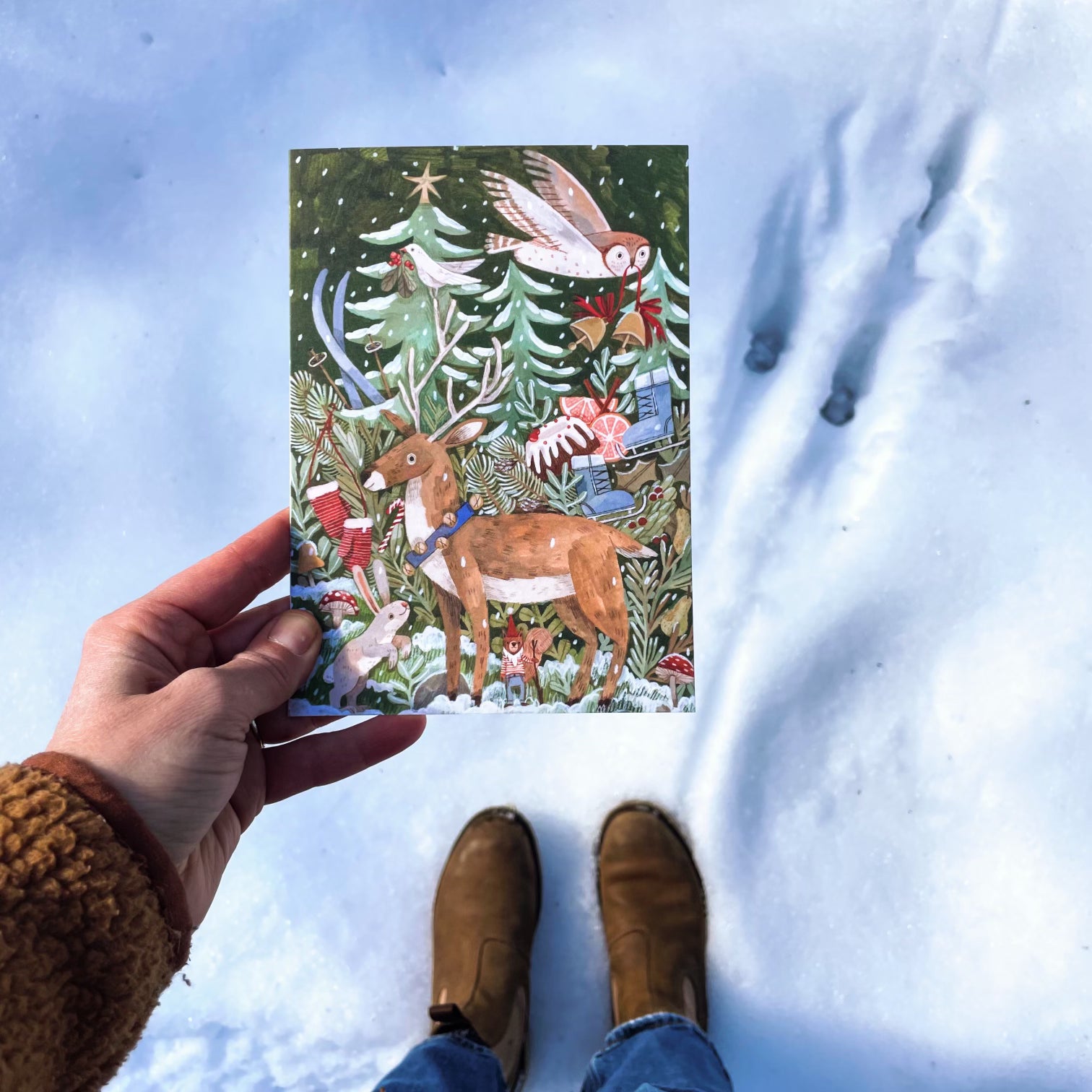 Christmas Cabin Greeting Cards - Boxed Holiday Card Set for Xmas, Winter, and Festive Season - Perfect for Family, Friends, and Office Gifting