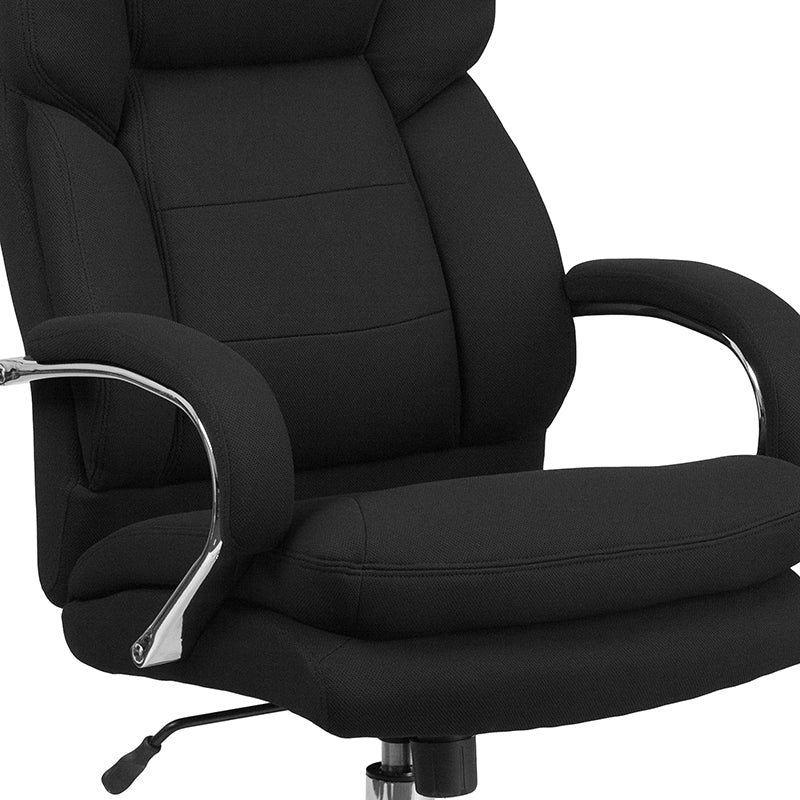 Premium Big & Tall Office Chair - Black LeatherSoft Executive Swivel Chair with Wheels & Lumbar Support - Ergonomic Desk Chair for Home & Office Workspaces