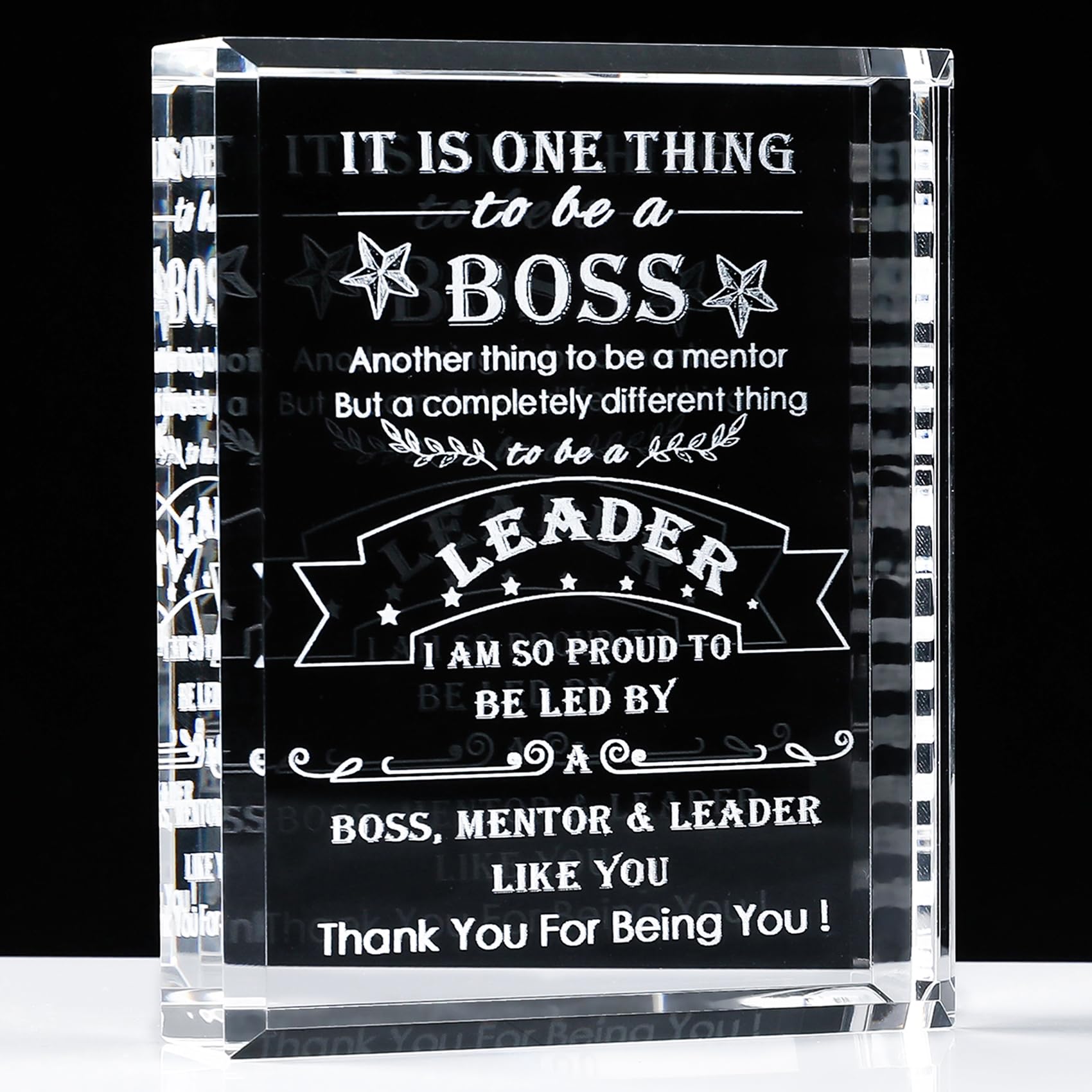 Premium Crystal Boss Gift Set for Men & Women - Elegant Office Keepsake for Mentor, Supervisor & Leader | Perfect for Retirement, Farewell, Christmas, Birthday & Boss Day | Thoughtful Appreciation Gift for Workplace Scenarios