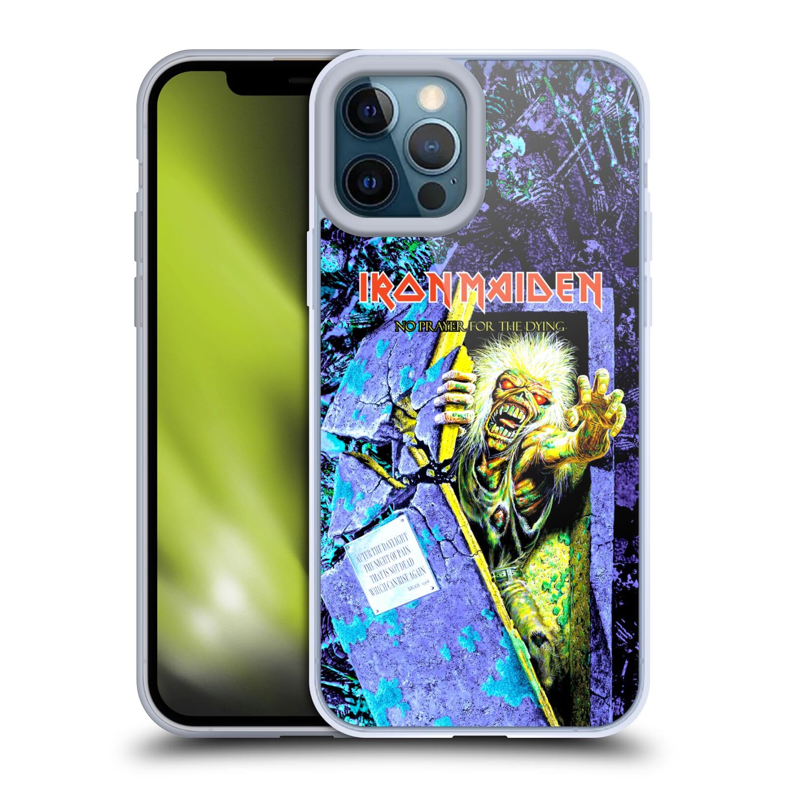 Official Iron Maiden No Prayer Album Cover Soft Gel Case for iPhone 12 Pro Max - Licensed Music Accessory for Fans, Concert Merch & Rock Band Collectors - Perfect for Daily Use, Concerts & Music Events