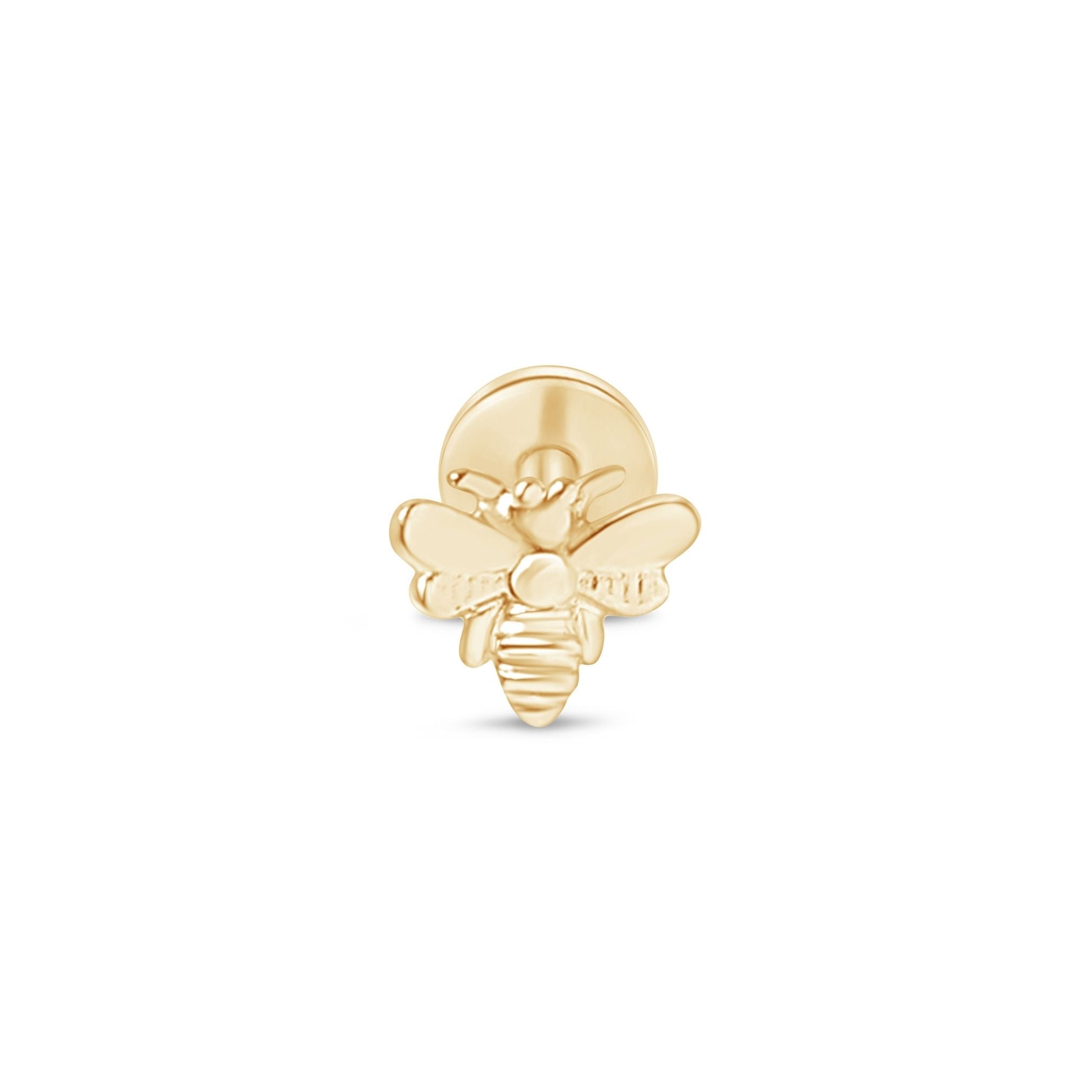 14K Yellow Gold Minimalist Bee Stud Earrings - Dainty & Elegant Jewelry for Women - Perfect for Everyday Wear, Gifts & Special Occasions