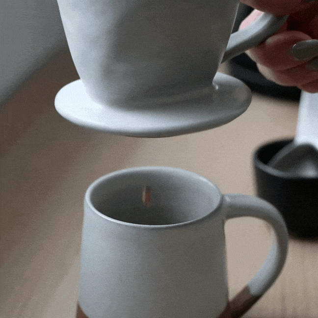 Premium Himalayan Stoneware Pour Over Coffee Dripper - Handcrafted Ceramic Coffee Maker for Single Cup Brewing - Perfect for Home, Office & Camping Use