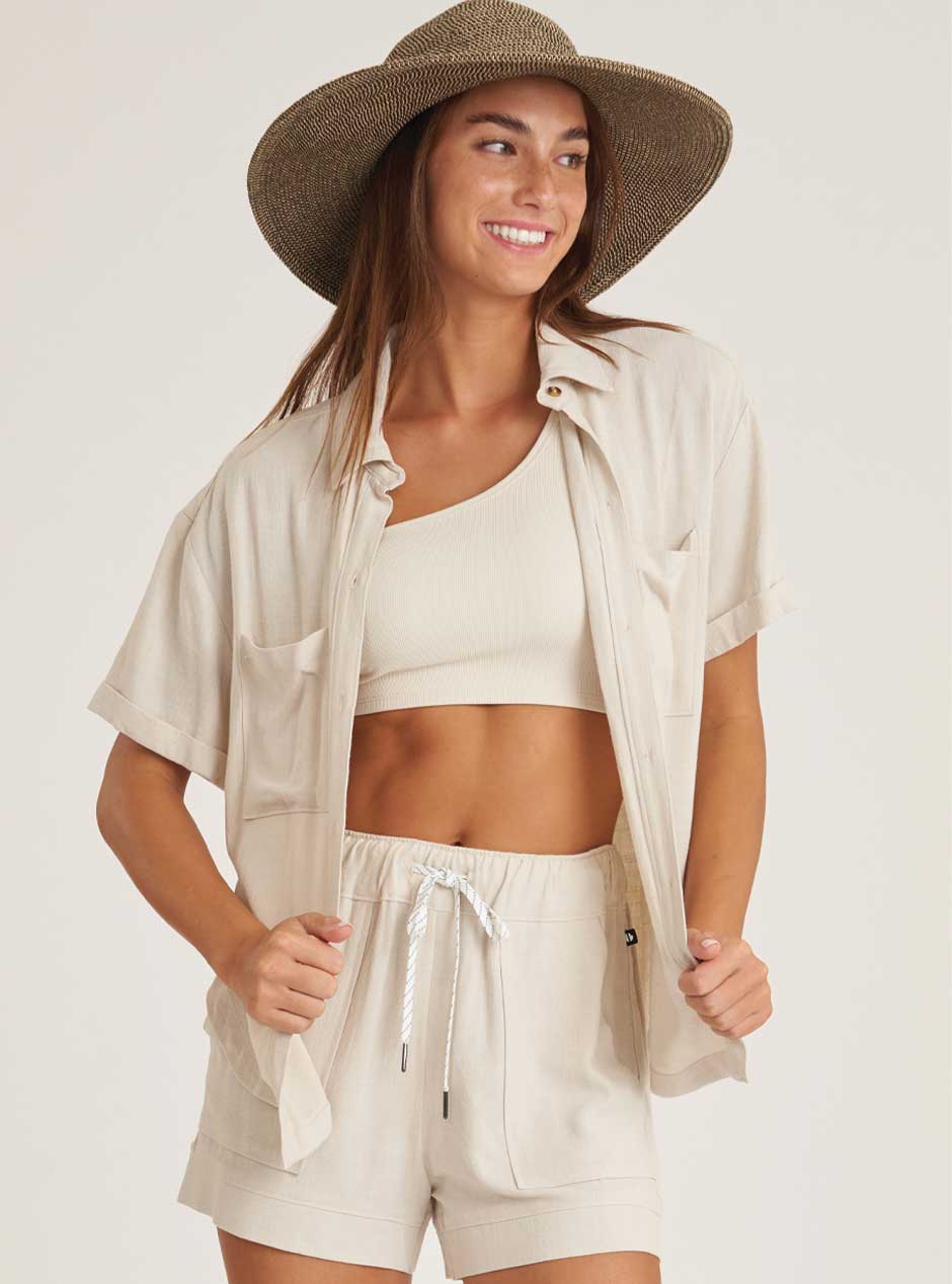 Thrive Société Women's Button Up Shirt - Classic Birch Off White Blouse for Work & Casual Wear | Office, Date Night & Everyday Outfits