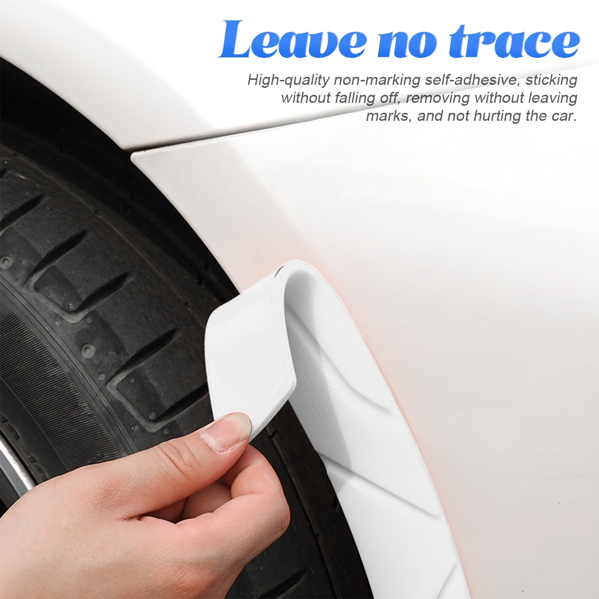 BESULEN 2PCS Universal Car Wheel Tire Eyebrow Strips - Silicone Anti-Collision Fender Flare Arch Lip Trim for Auto Body Edge Protection - Self-Adhesive Protector Sticker (White) - Perfect for SUV, Truck & Sedan Side Impact Protection & Style Enhancement