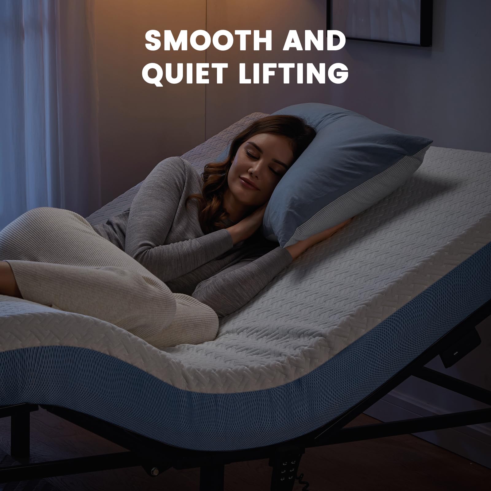 Adjustable Bed Frame with Head and Foot Incline - 3 Height Options (8