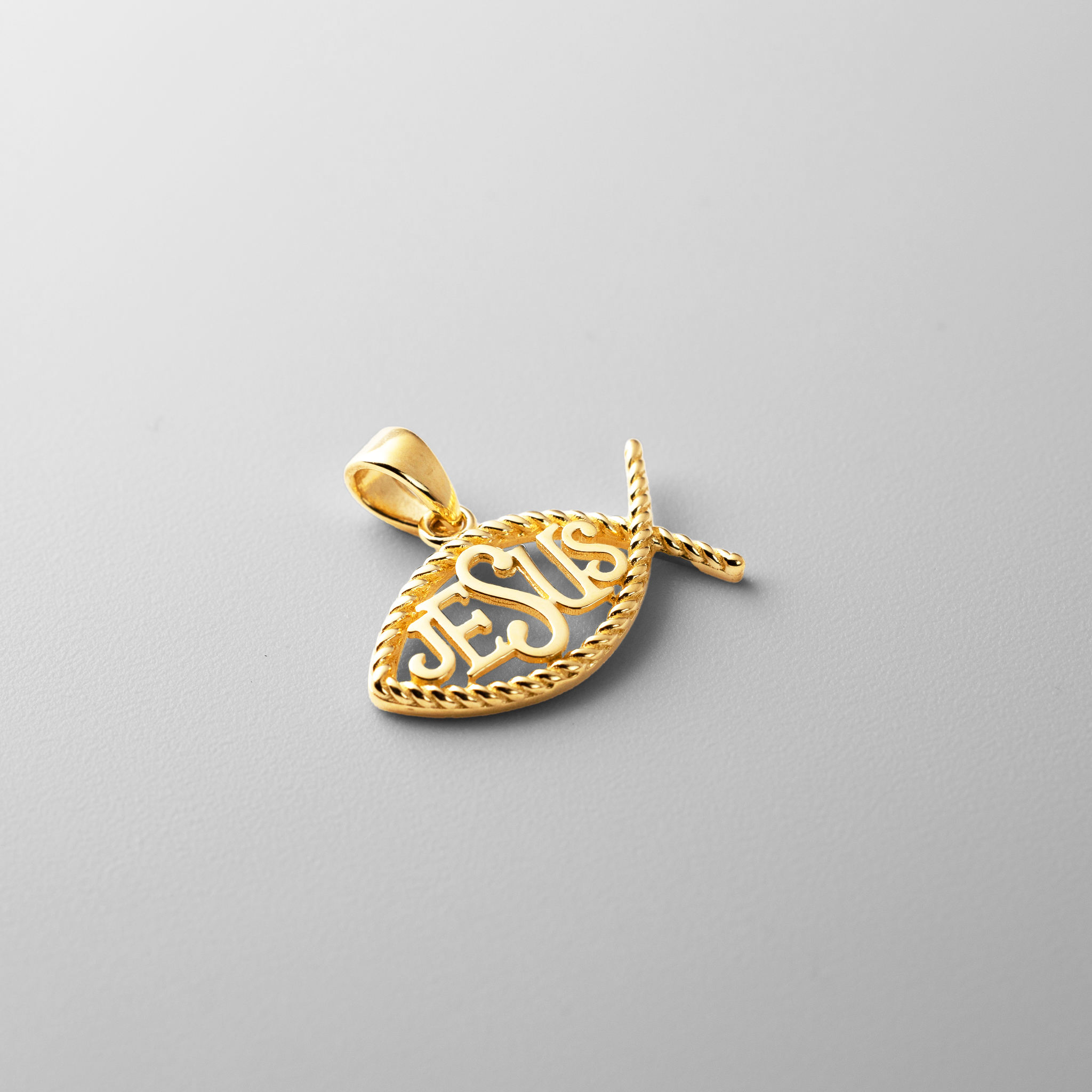 Gold Jesus Fish Ichthys Symbol Religious Pendant Necklace - PT2628 | Christian Jewelry for Men & Women | Perfect for Church, Baptism & Daily Faith Wear