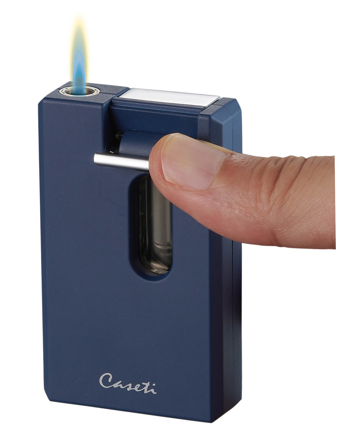 Premium Caseti Urban Flame Lighter & Wedge Cutter Combo - Blue | Windproof Butane Lighter with Cigar Punch | Perfect for Cigars, Camping, BBQ & Outdoor Activities