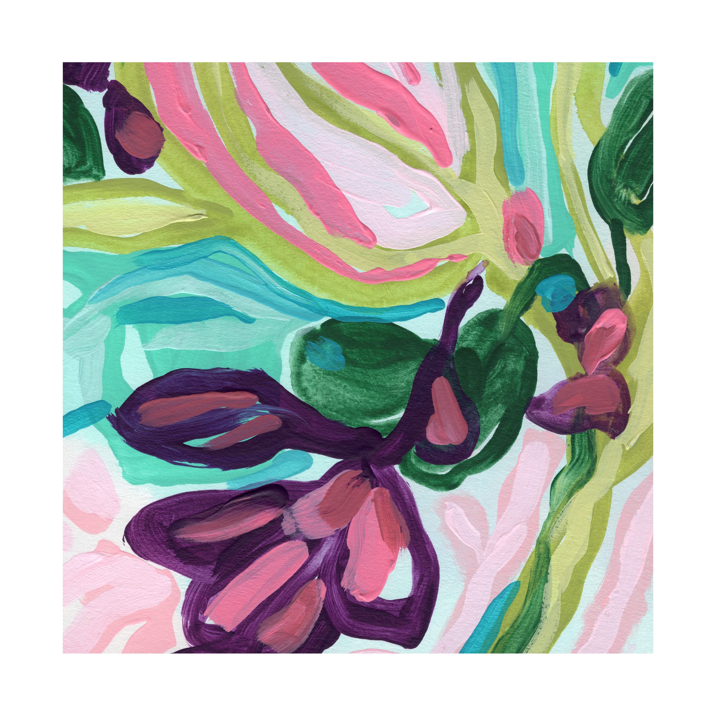 Trademark Fine Art 'Tropic Expression V' Canvas Wall Art by June Erica Vess - Vibrant Tropical Painting for Living Room, Bedroom & Office Decor